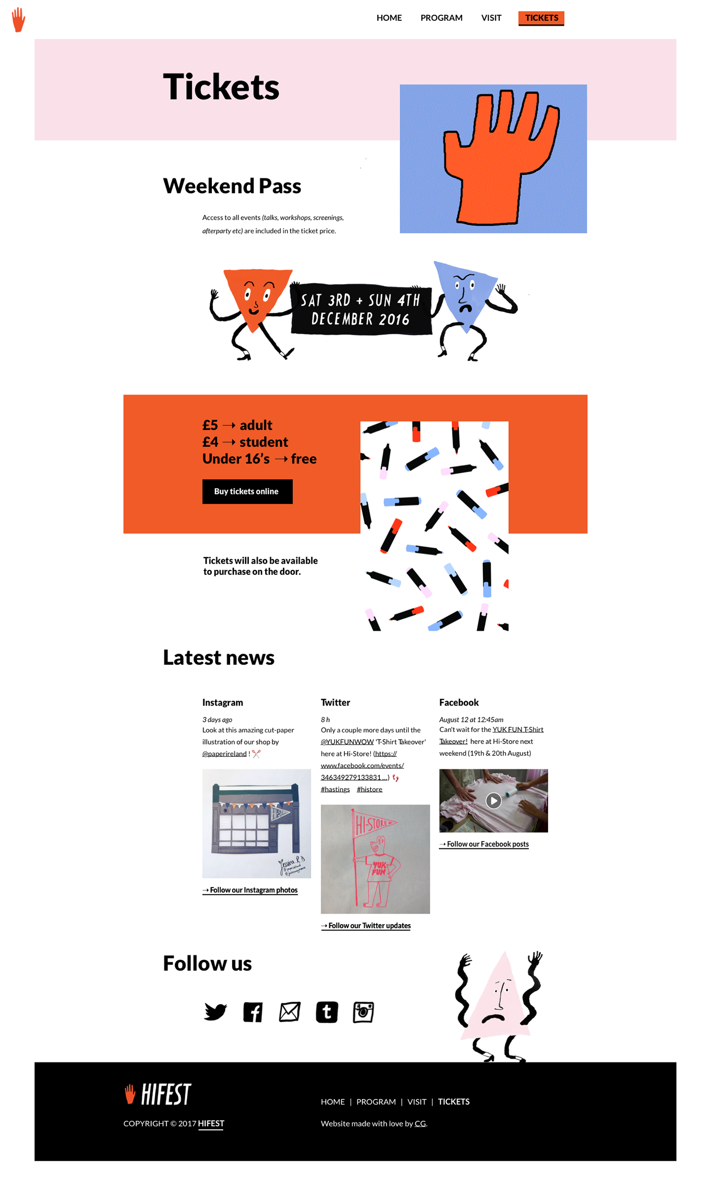 Web design concept ILLUSTRATION  festival hastings UK Playful Independent indie