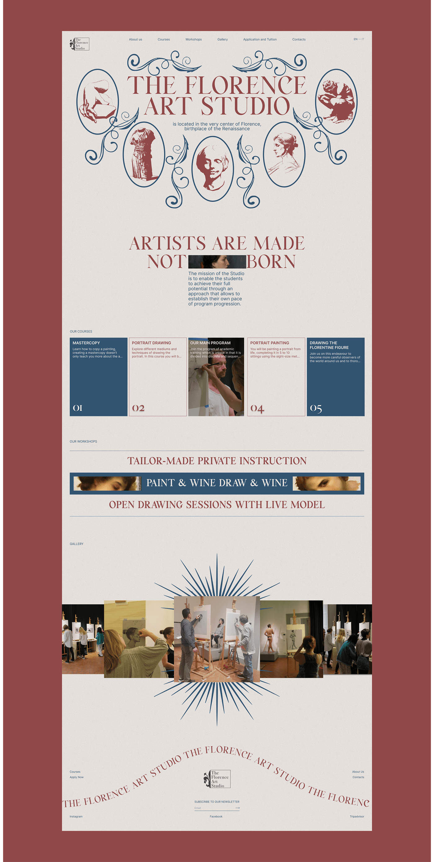 art studio art school graphic design  visual identity corporate website redesign UI ux corpotate identity art