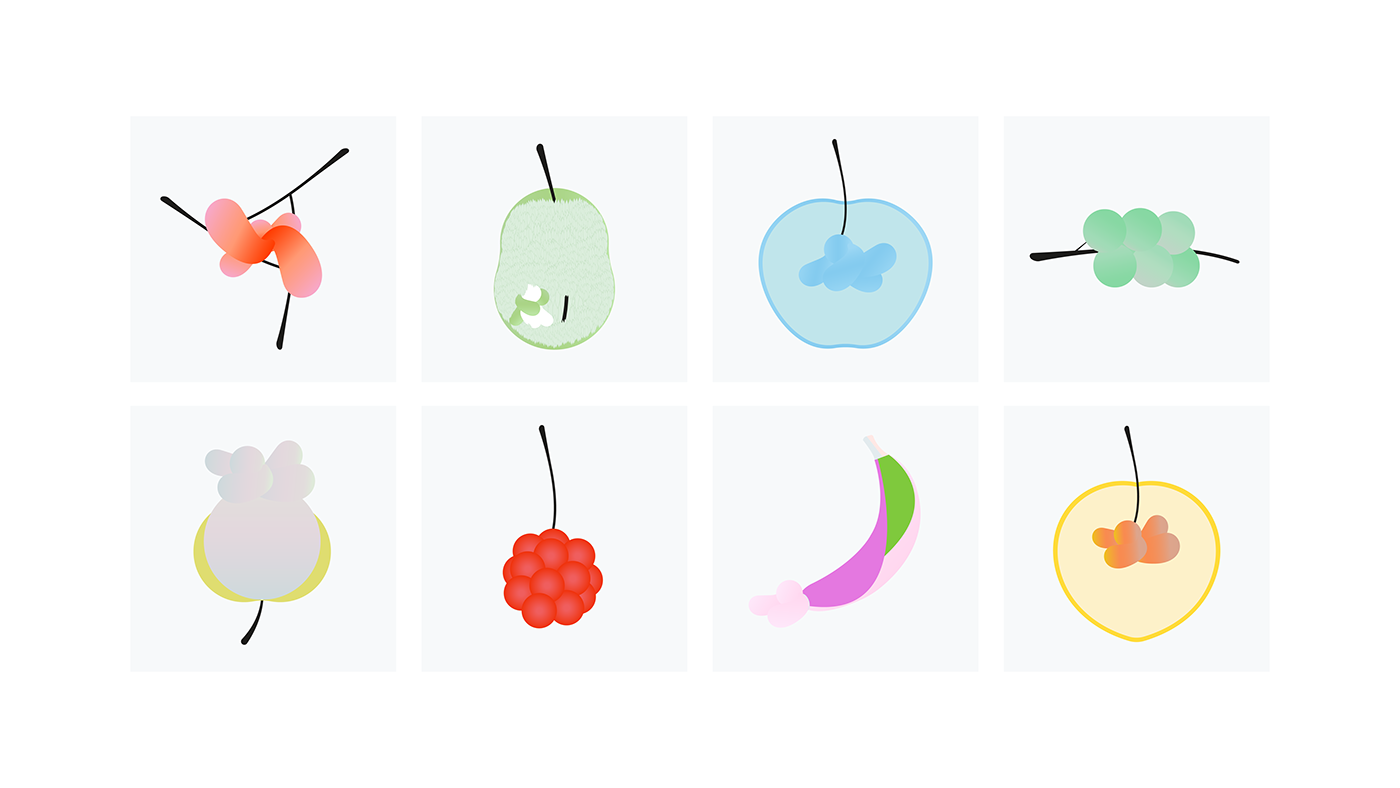 fruits illustration artist fruits colors 水果 插画