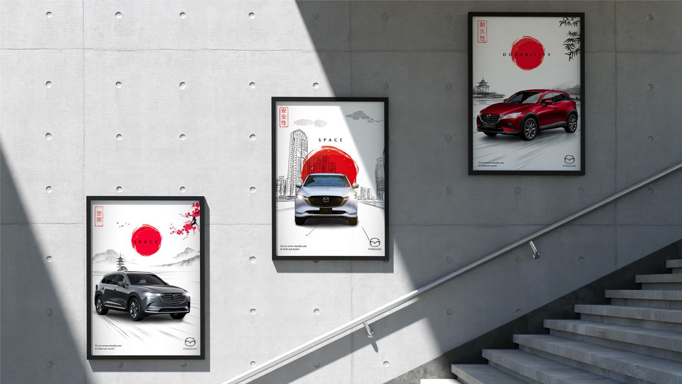 automotive   car Social media post Brand Design Advertising  mazda design Branding design UAE