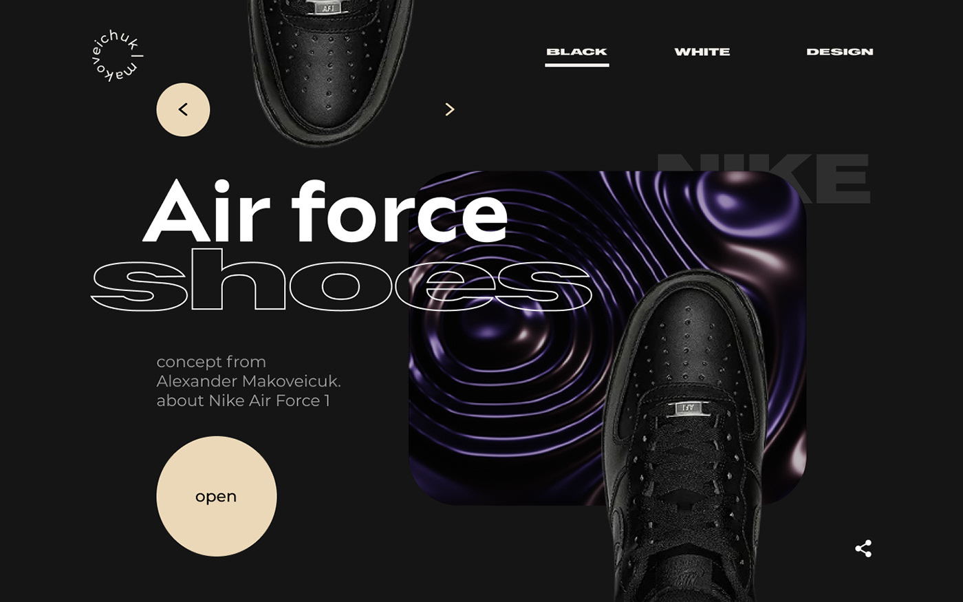 concept landing page Nike presentation shoes UI ux