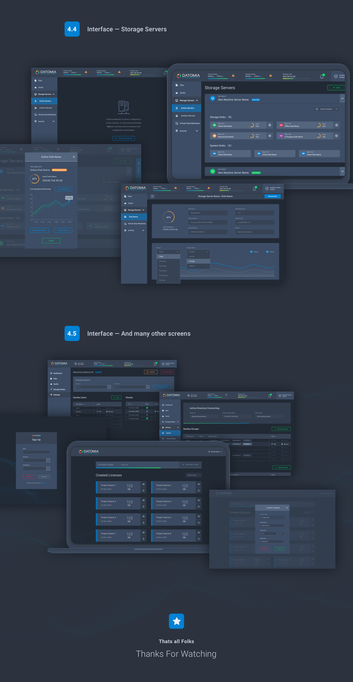 UI ux admin dashboard cloud showcase Web