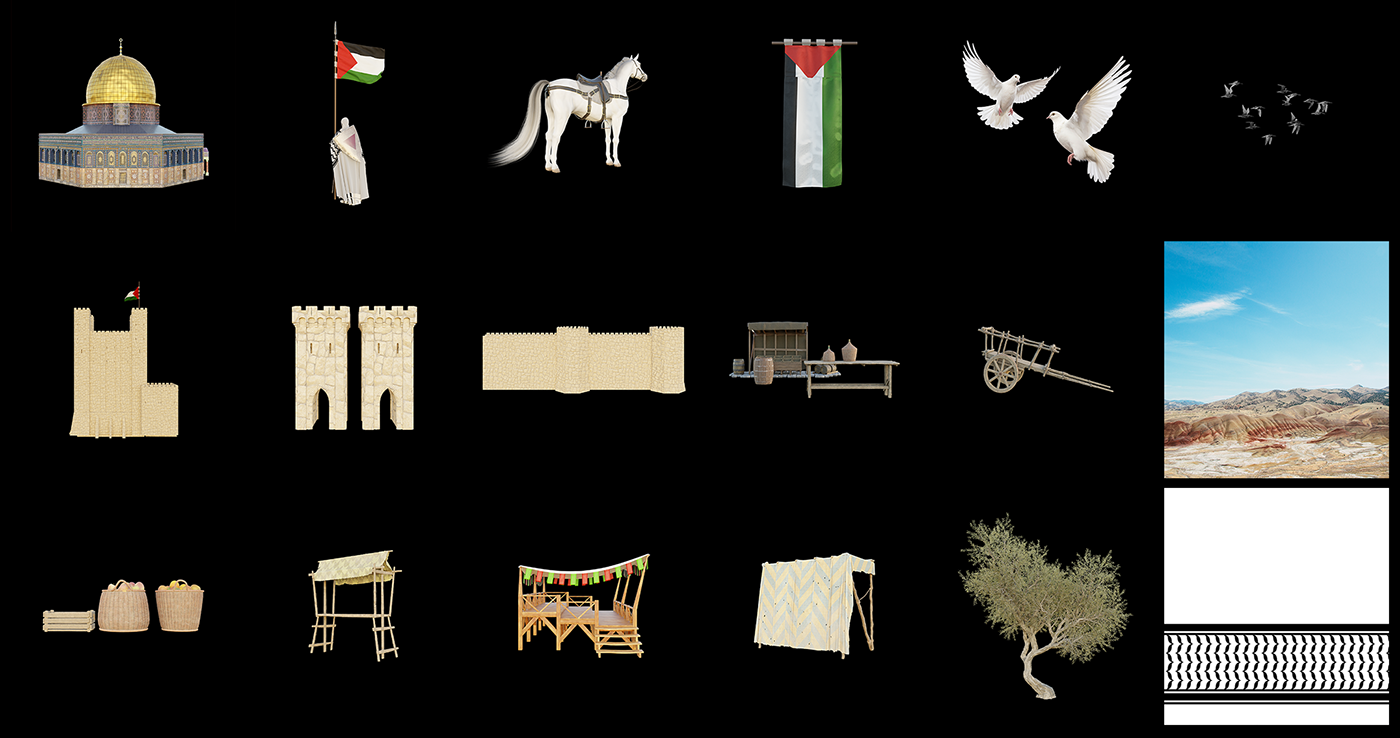 3D concept art artwork blender CGI visualization gaza palestine 기업교육영상 演唱會動畫