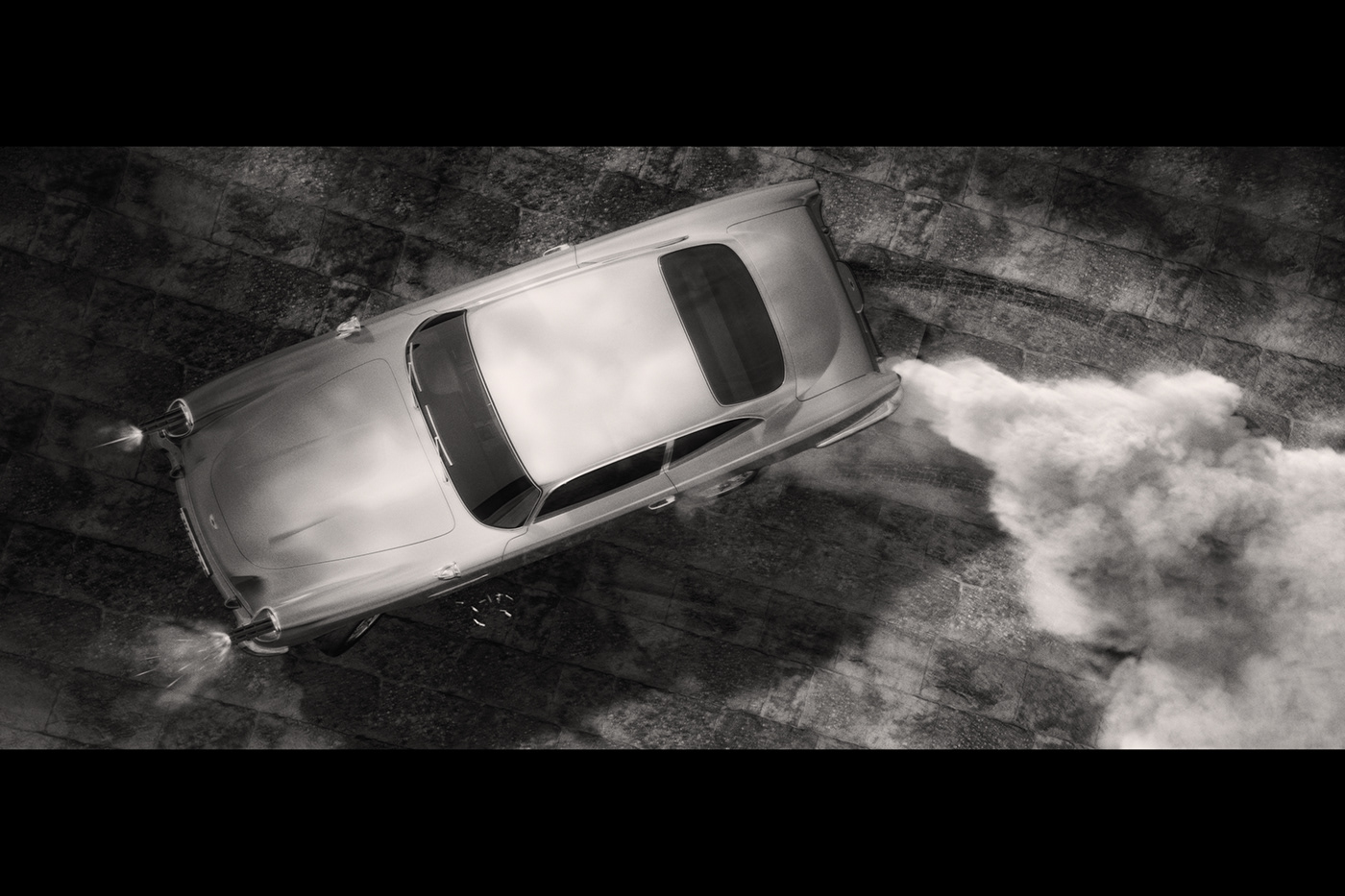 aston martin black and white Retro Bond james bond automotive   3D visualization Photography  Classic