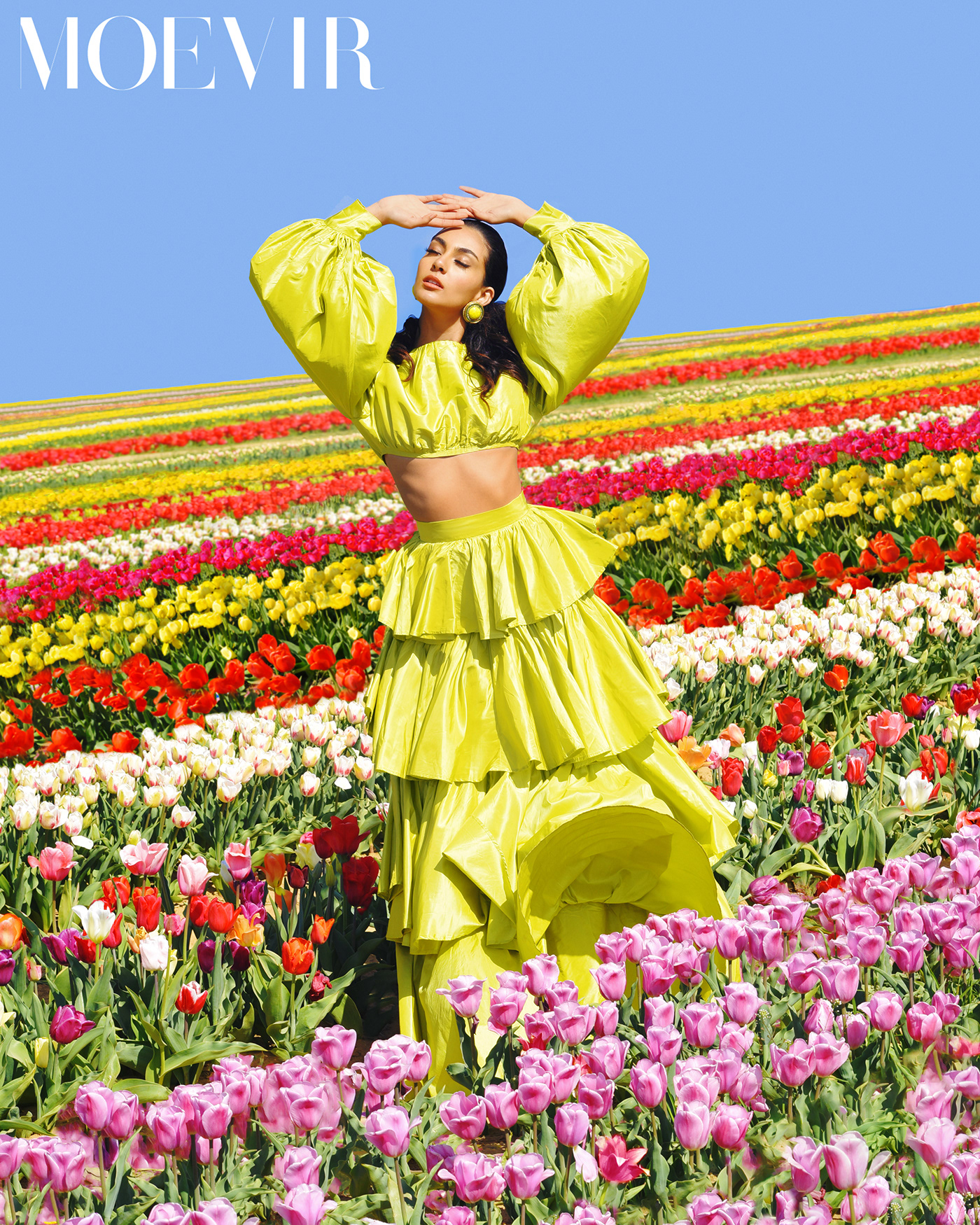 flower tulips fashion photography magazine fashion editorial photoshoot retouch outdoor photography postproduction retoucher