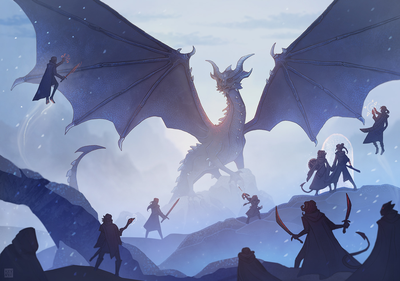 2D landscape Digital Art  dnd dragon Dungeons and Dragons fantasy Landscape Magic  