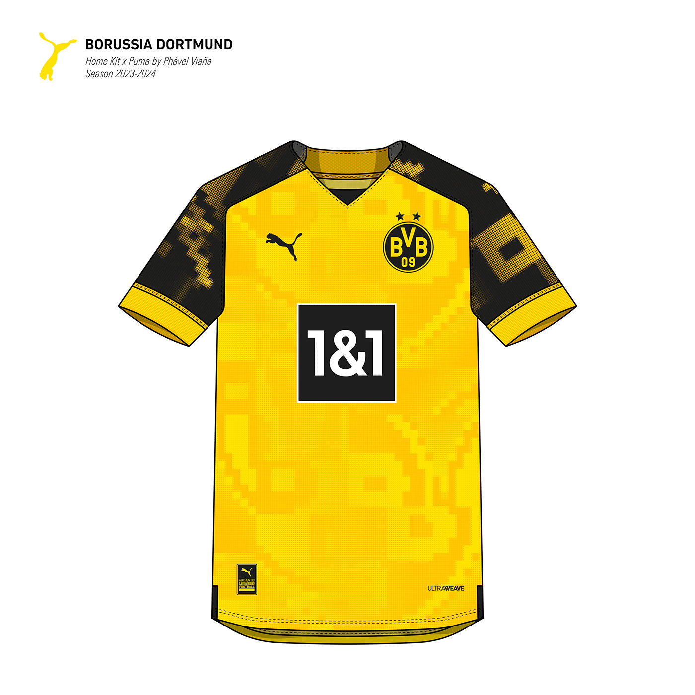 black Blackyellow   borussia Borussia Dortmund Fantasy Design football puma shirt design Sports Design yellow