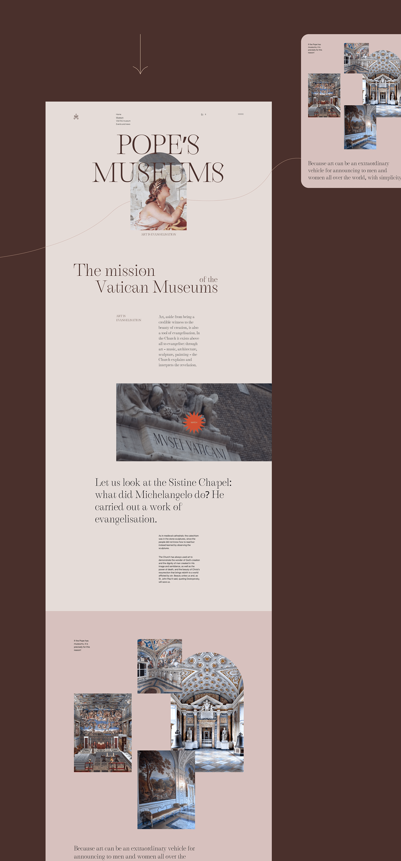 concept minimal museum redesign UI ux vatican Webdesign