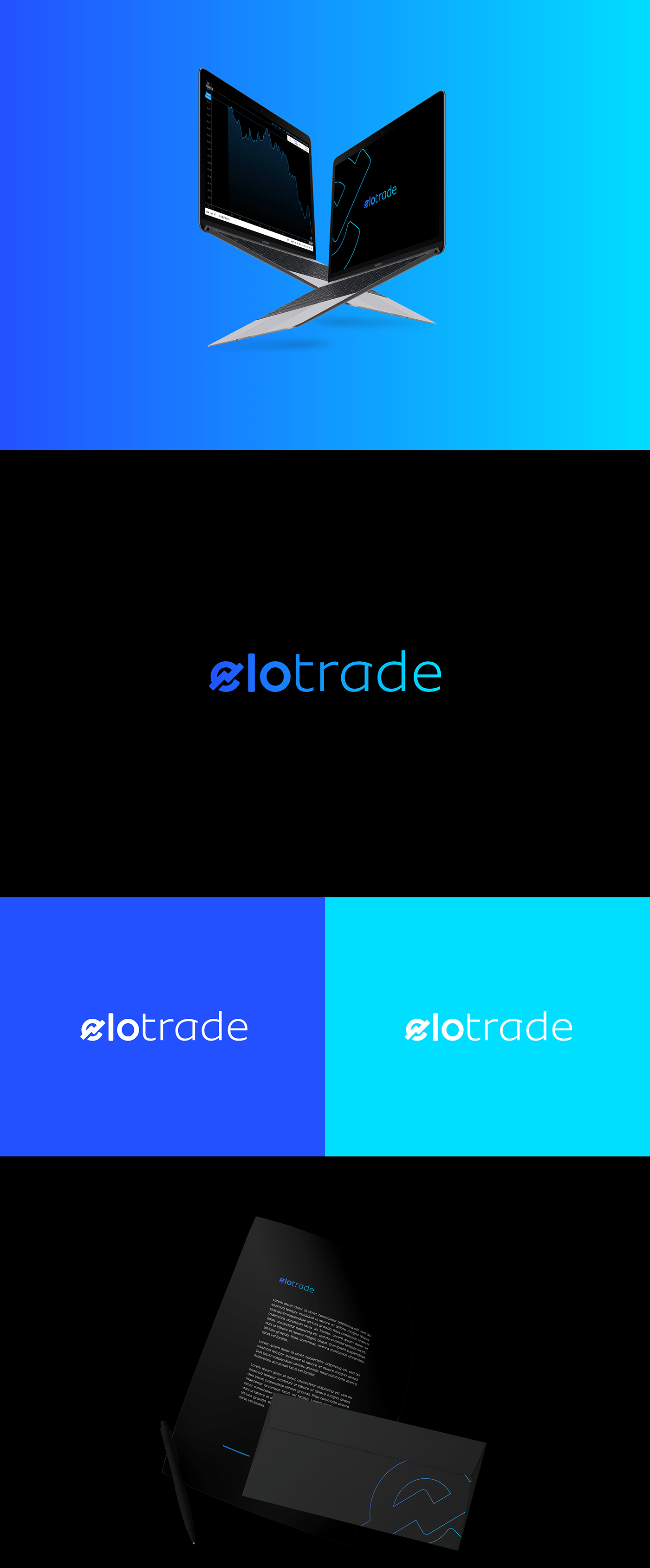 brand branding  ELO gradient graphic design  logo trade Trader visual identity