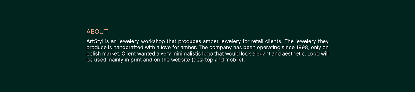 Amber identity jewelery jewelery website logo Michał Stec Sudio Stec UI visual identity Website