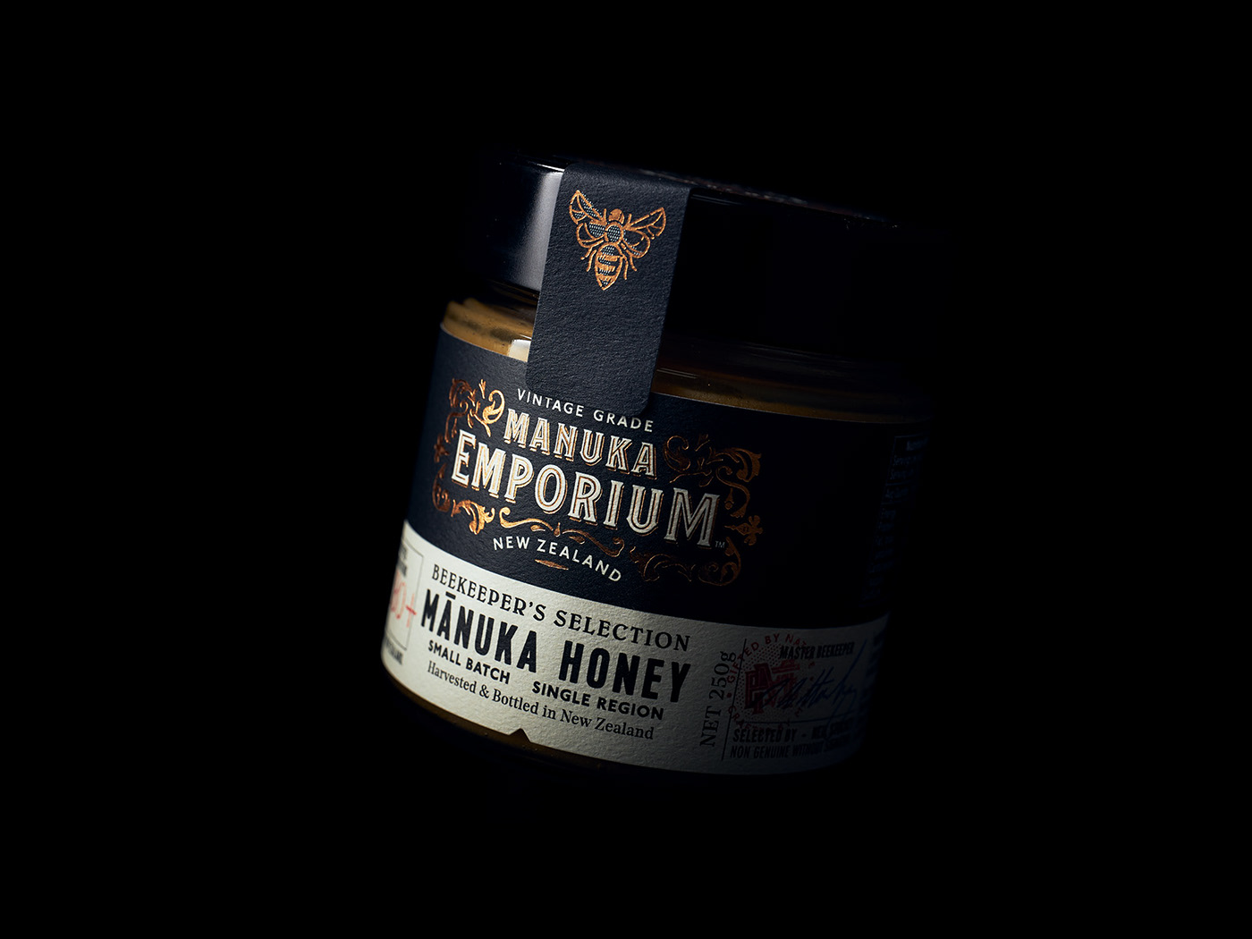 Manuka honey Packaging artisan bee keeper emporium logo