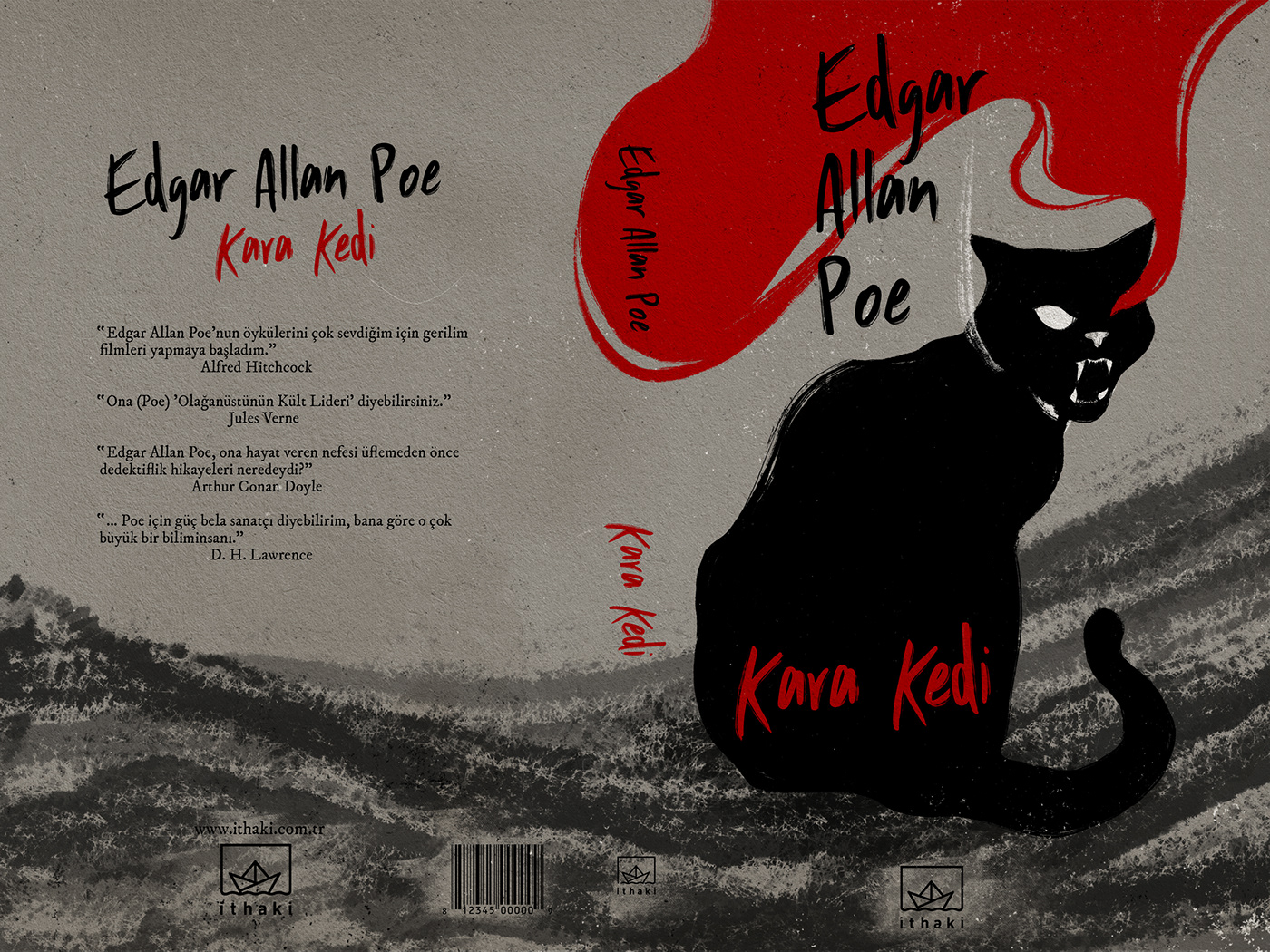 black Cat design Edgar Allan Poe graphic graphic design  ILLUSTRATION  the black cat