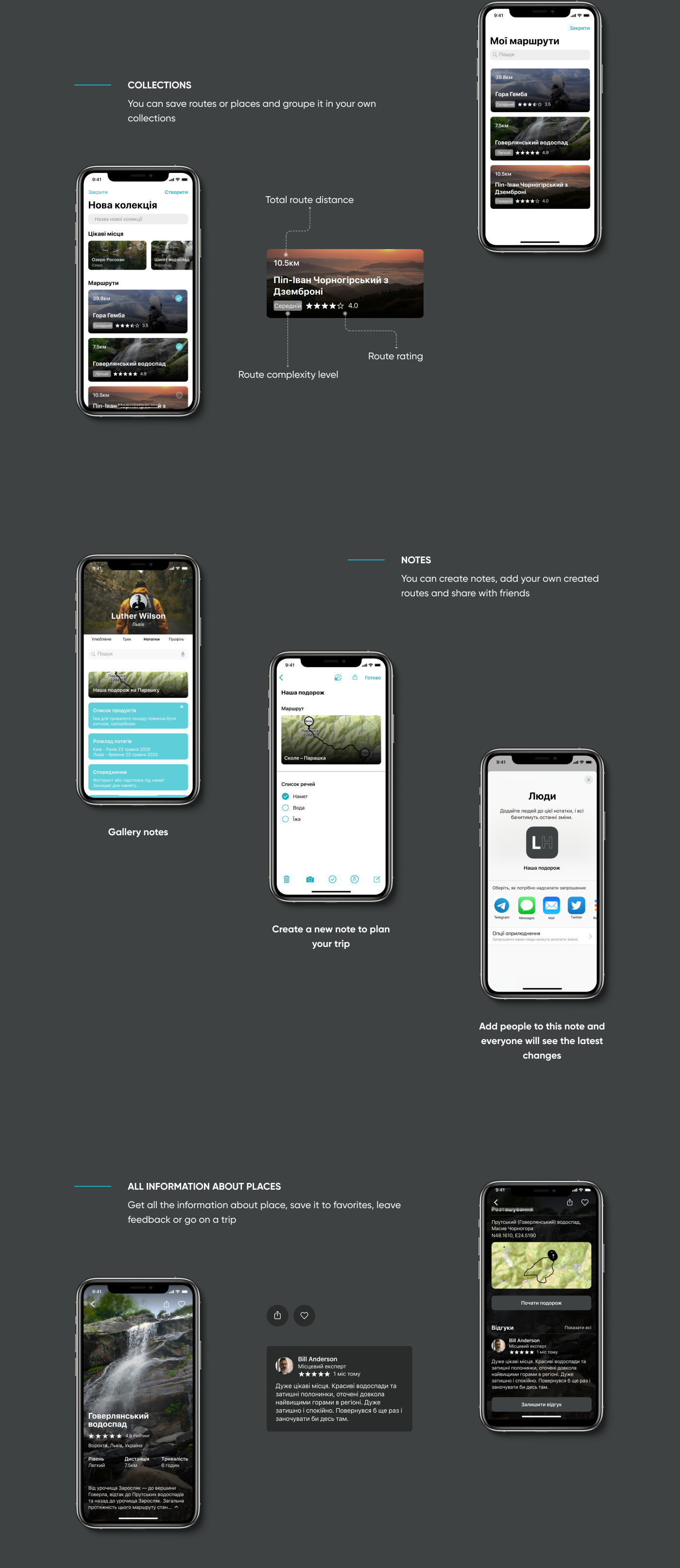 Hike hiking interaction Mobile app mountain tourism Travel UI/UX