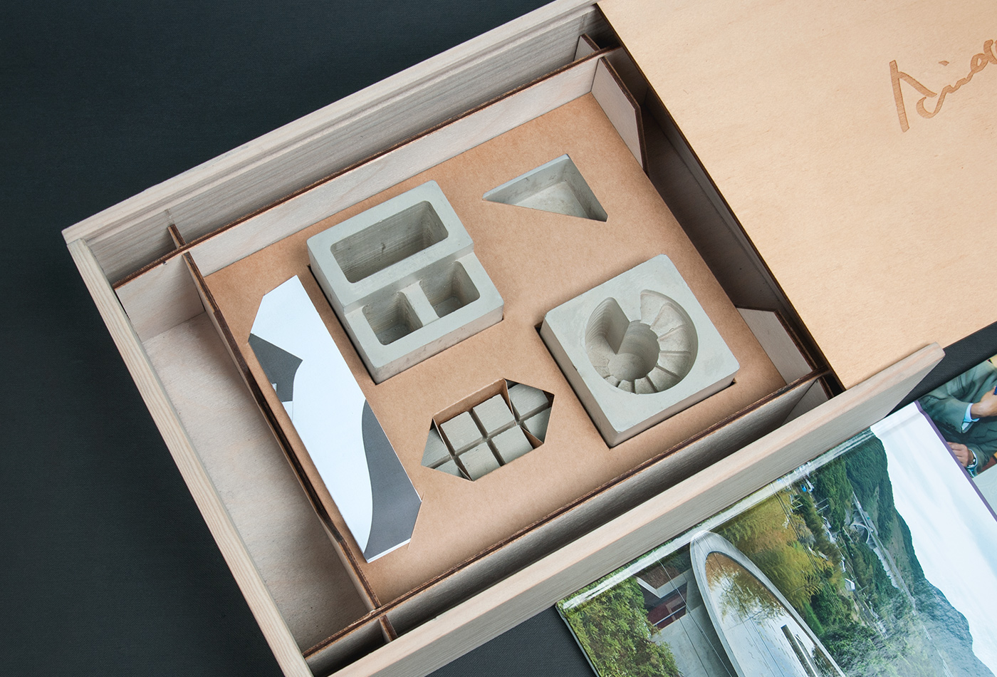 concrete gift table organizer Tadao Ando