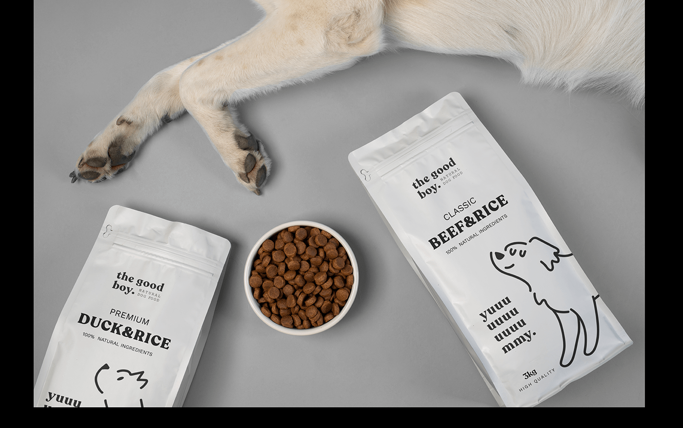 branding  dog dog food ILLUSTRATION  minimal natural food Packaging Pet pet food visual identity