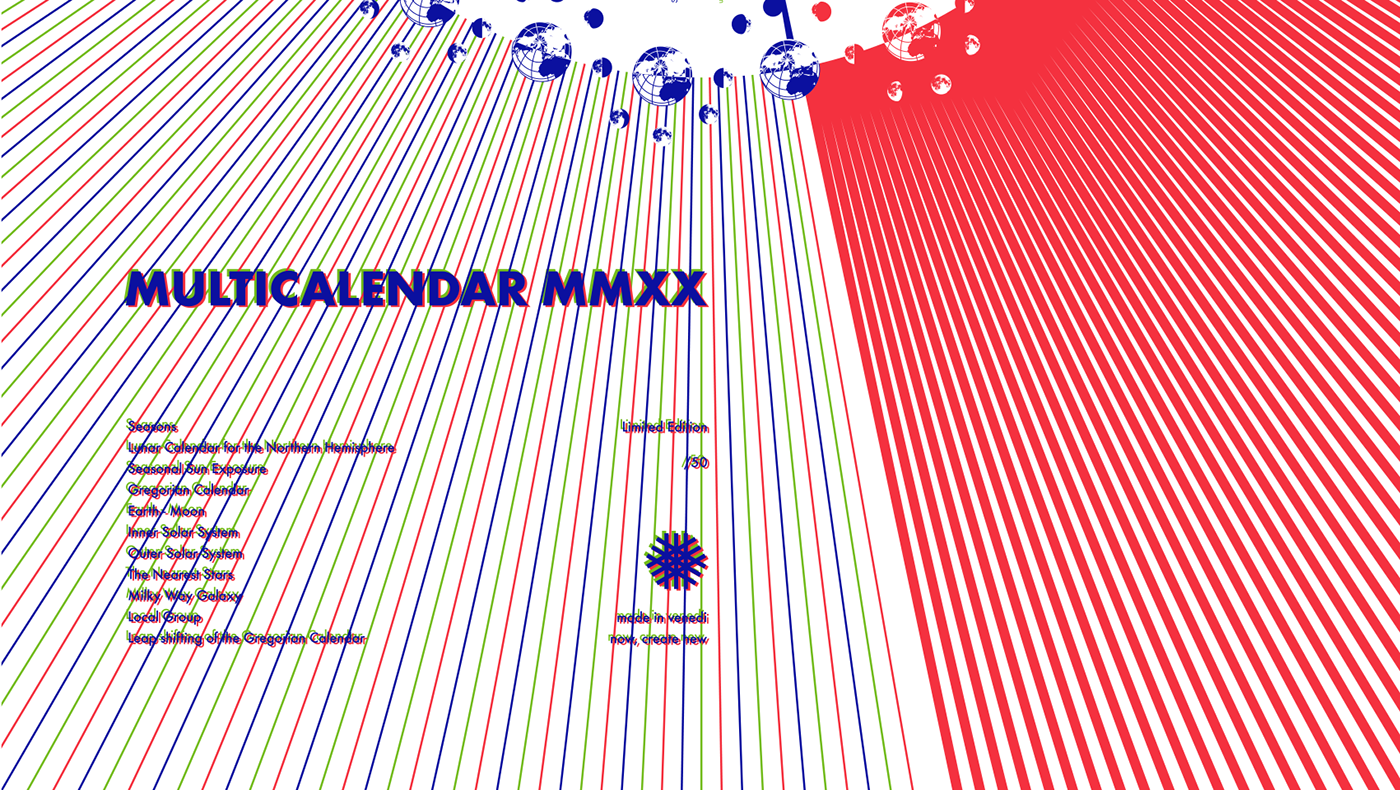 calendar infographic RGB red green blue screen printing poster