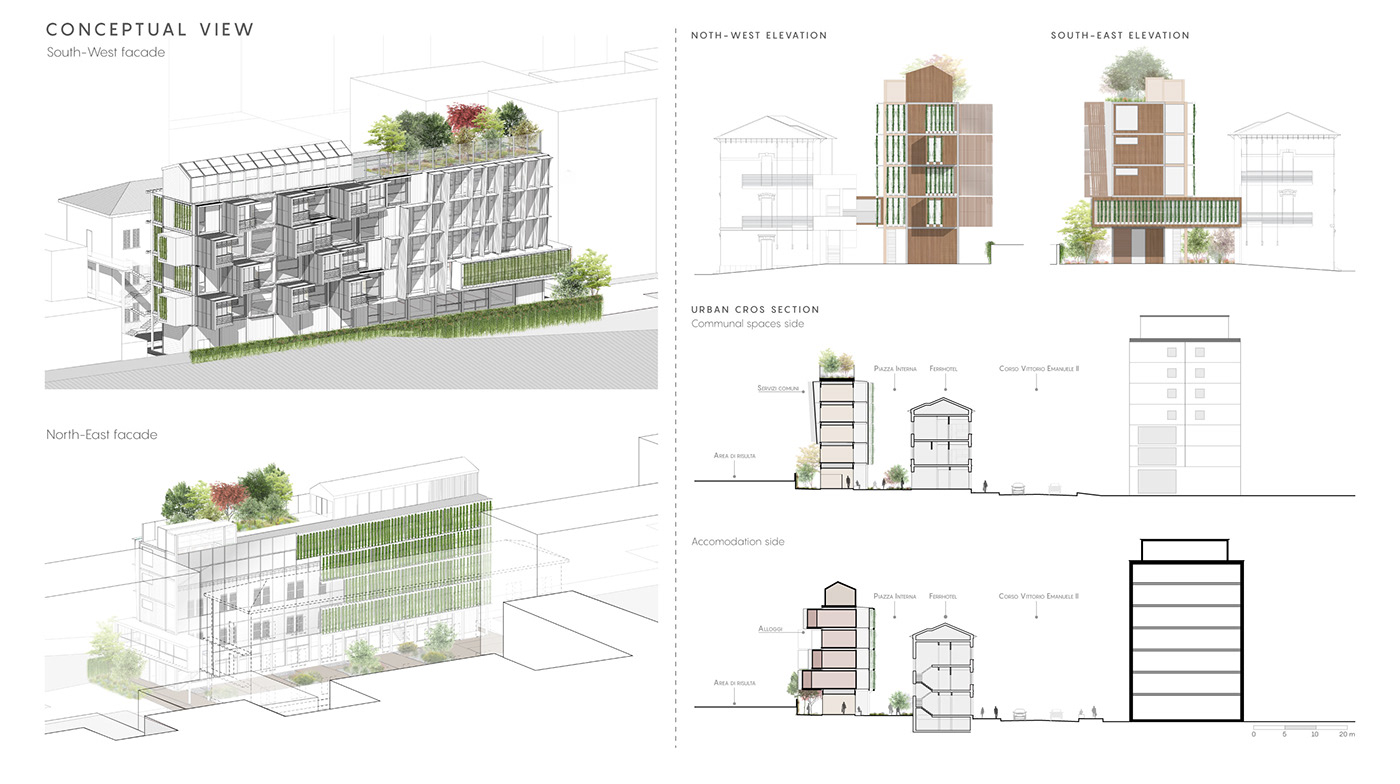 architecture bioclimatic architecture detail architecture Drawing  greenhouse modular modularity portfolio architecture co housing student housing