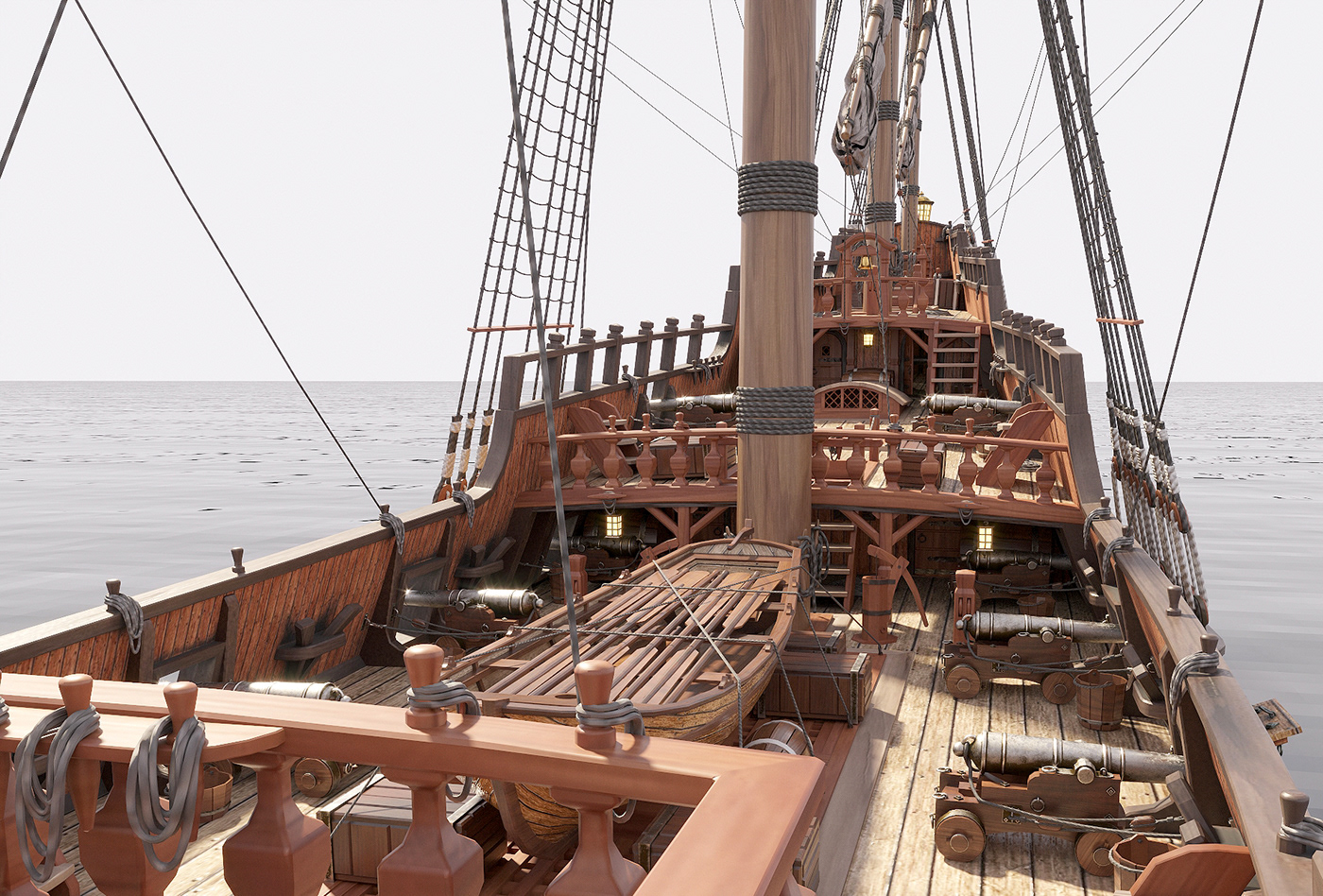 galleon ship vessel boat Interior sea galeon pirates 3D транспорт