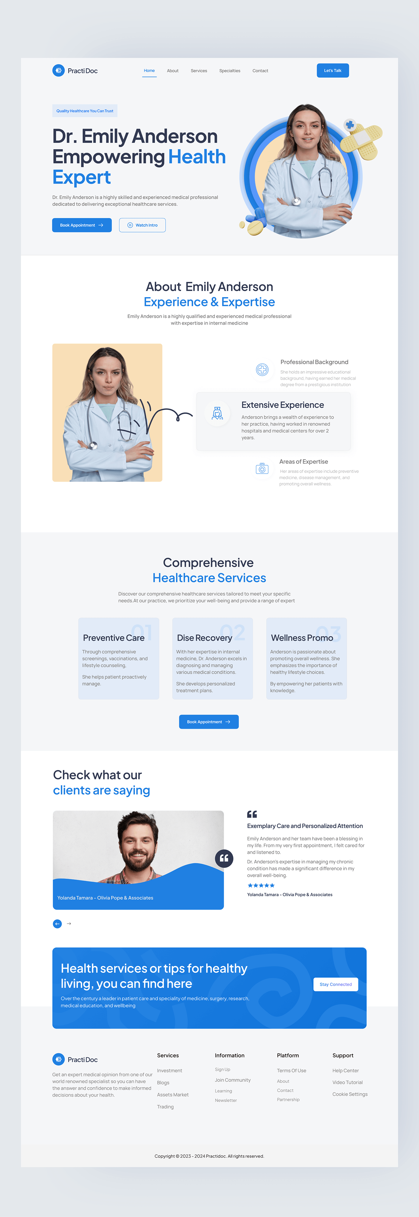 doctor healthcare typography   graphic design  Health medical ui design UX design landing page Web Design 