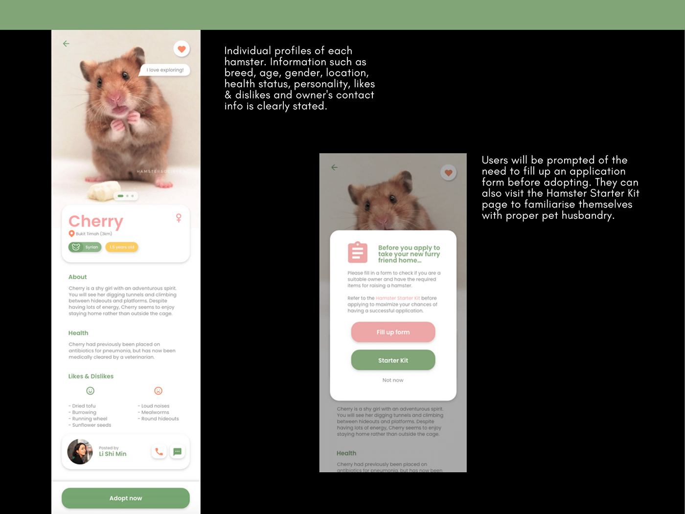 Adobe XD app app design hamster Mobile app pet care ui design UI/UX user interface Web Design 