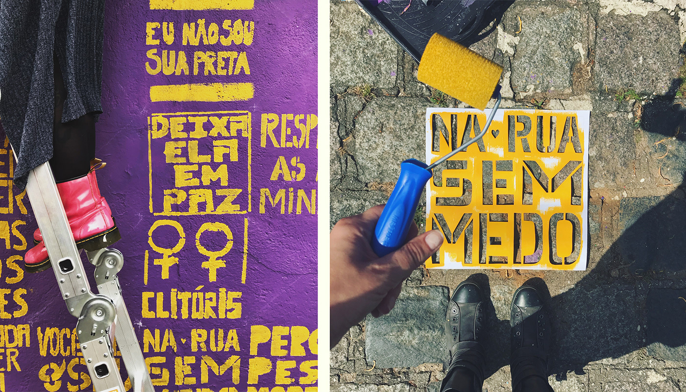mulheres feminismo streetart ocupa stencil mulher Feminista intervenção rua oficina