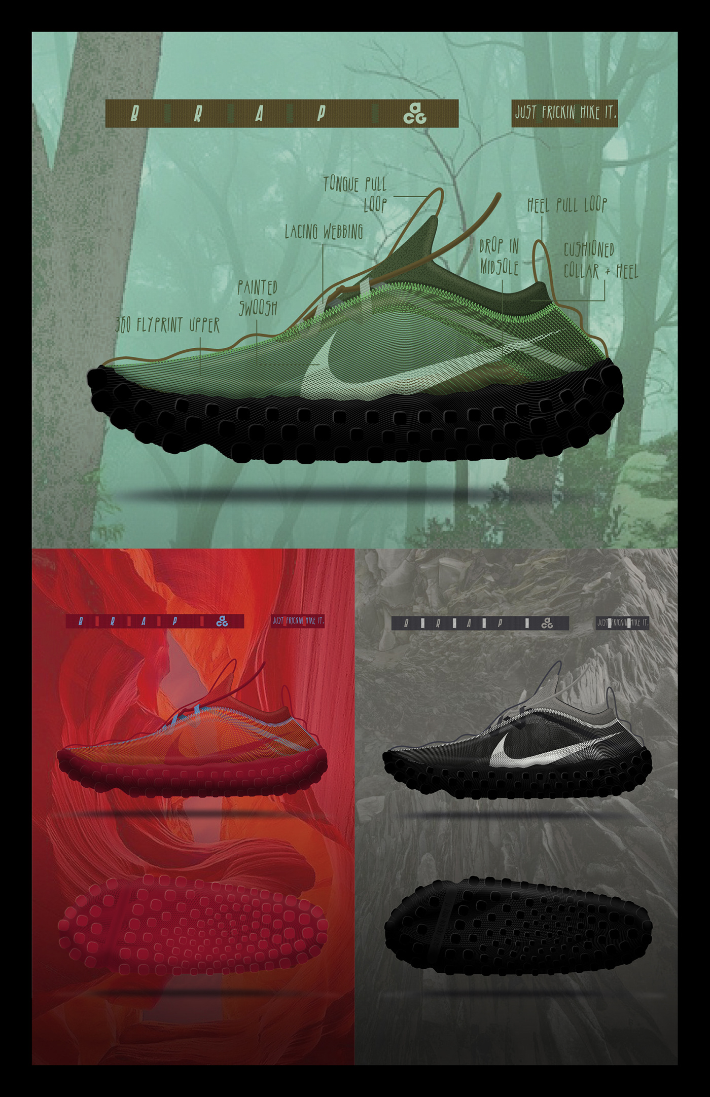 concept footwear hiking Outdoor Prototyping shoes sketching trail footwear design industrial design 