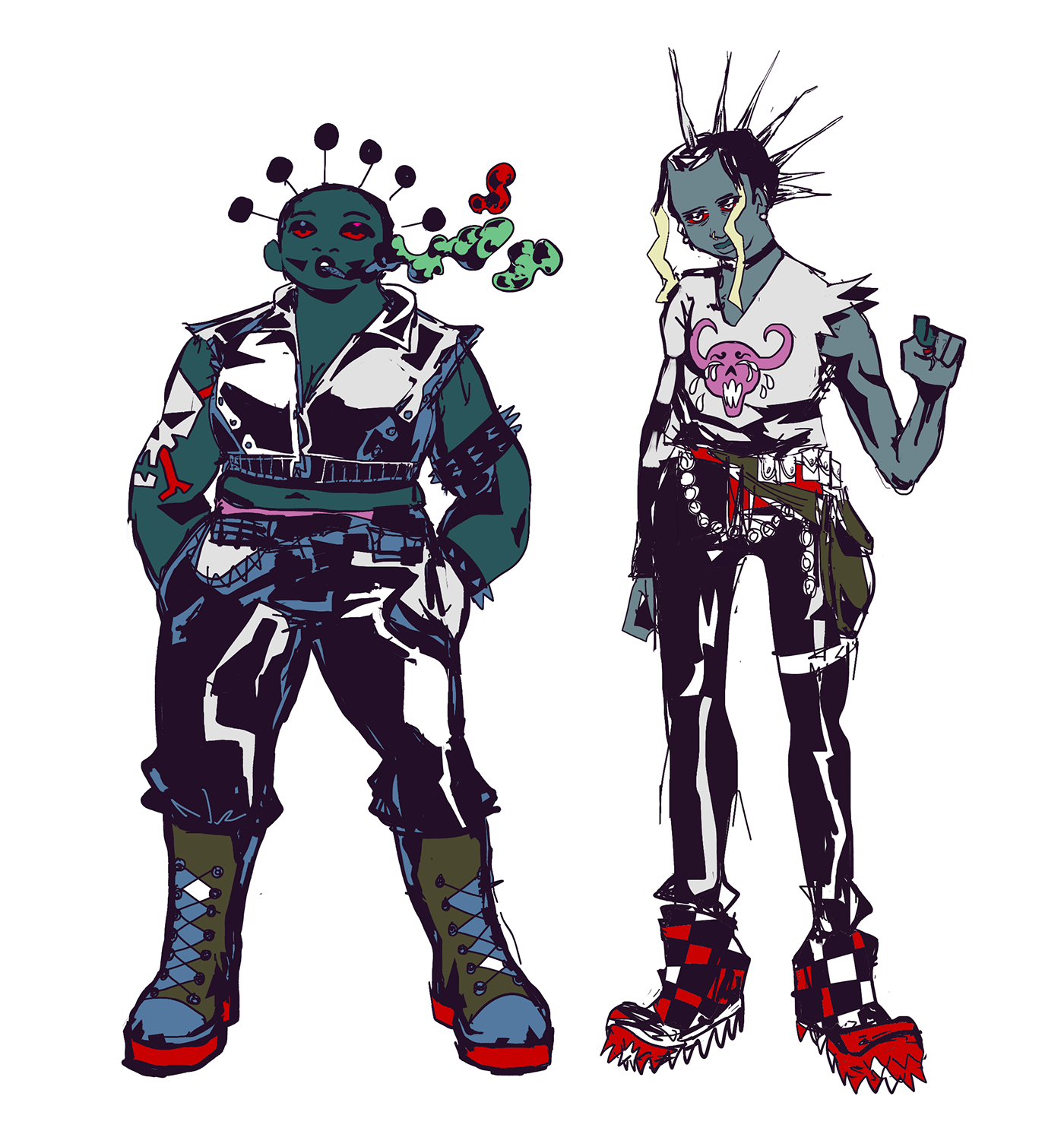 Character design Fashion  punk metal edgy ILLUSTRATION 