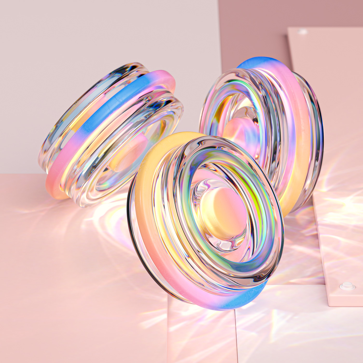 abstract Candy caustics glass gradient hard minimal plastic soft