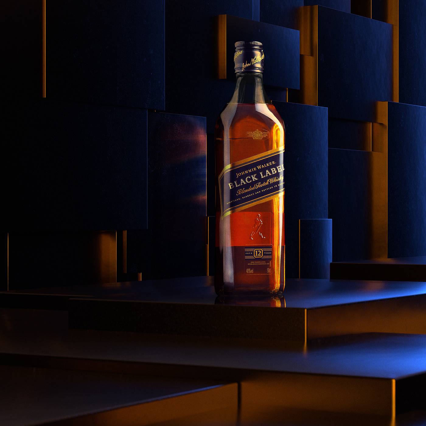 3D black label photoshop Whisky