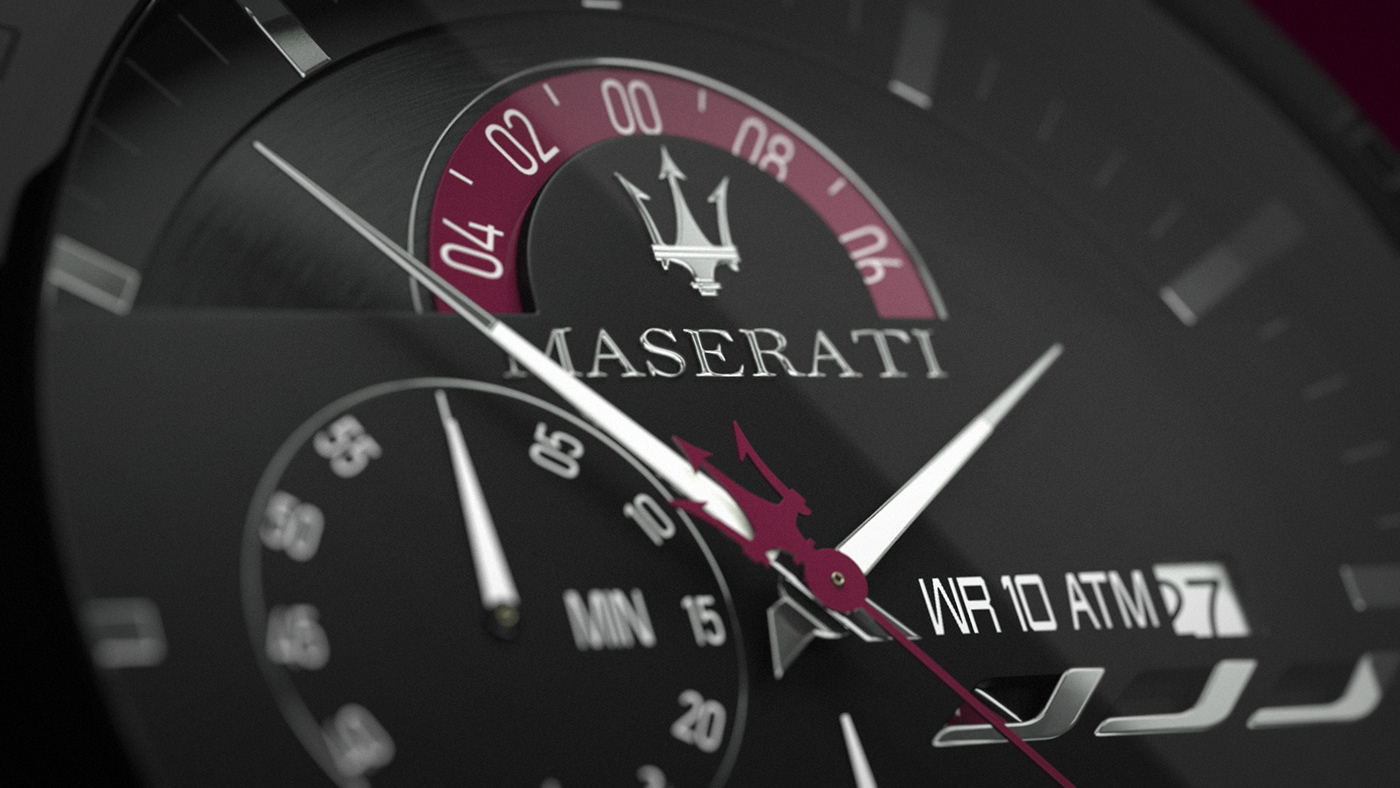 3D car CGI luxury maserati montre Render rendering vray watch