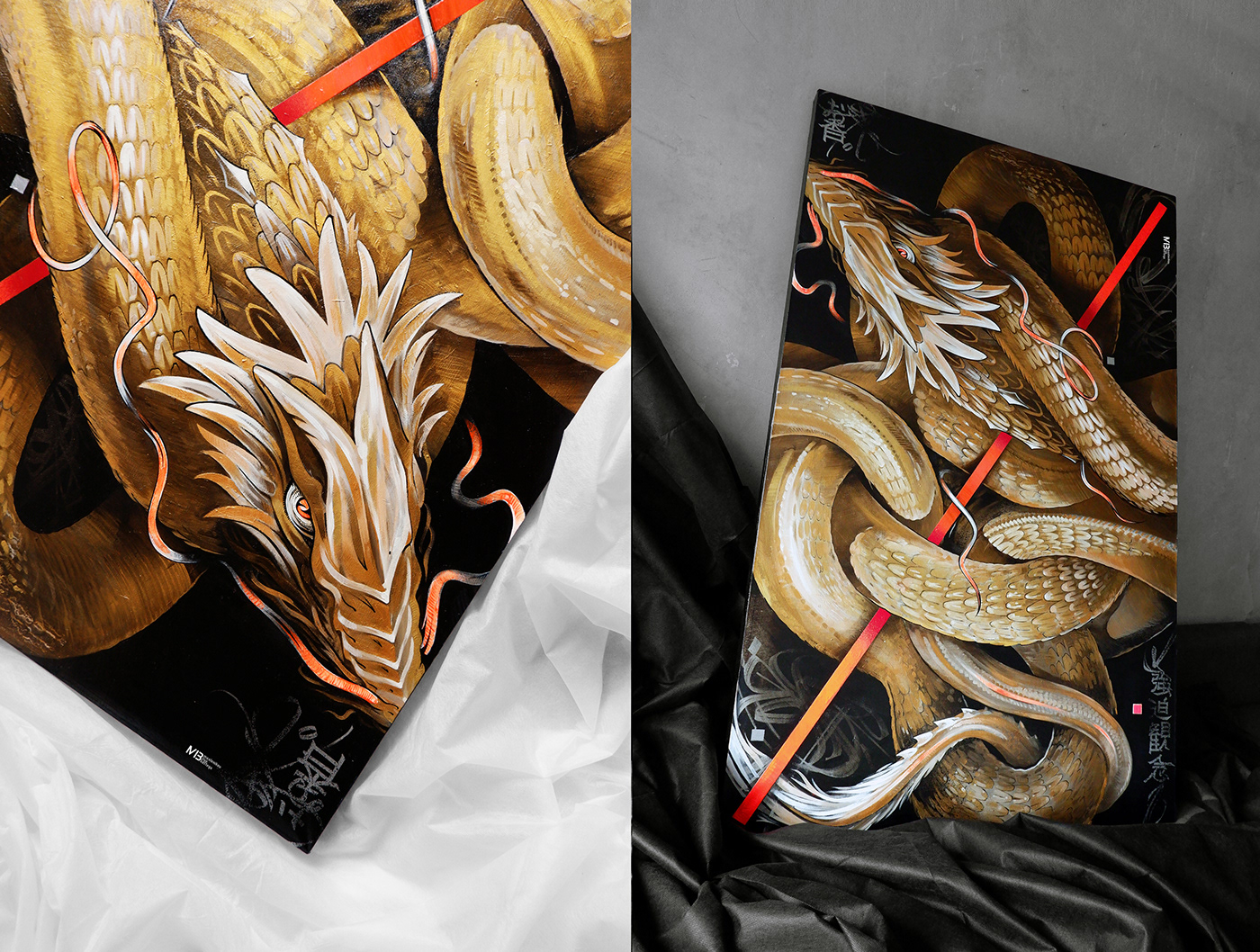 fine art contemporary art dragon painting   art artists golden japan Korea