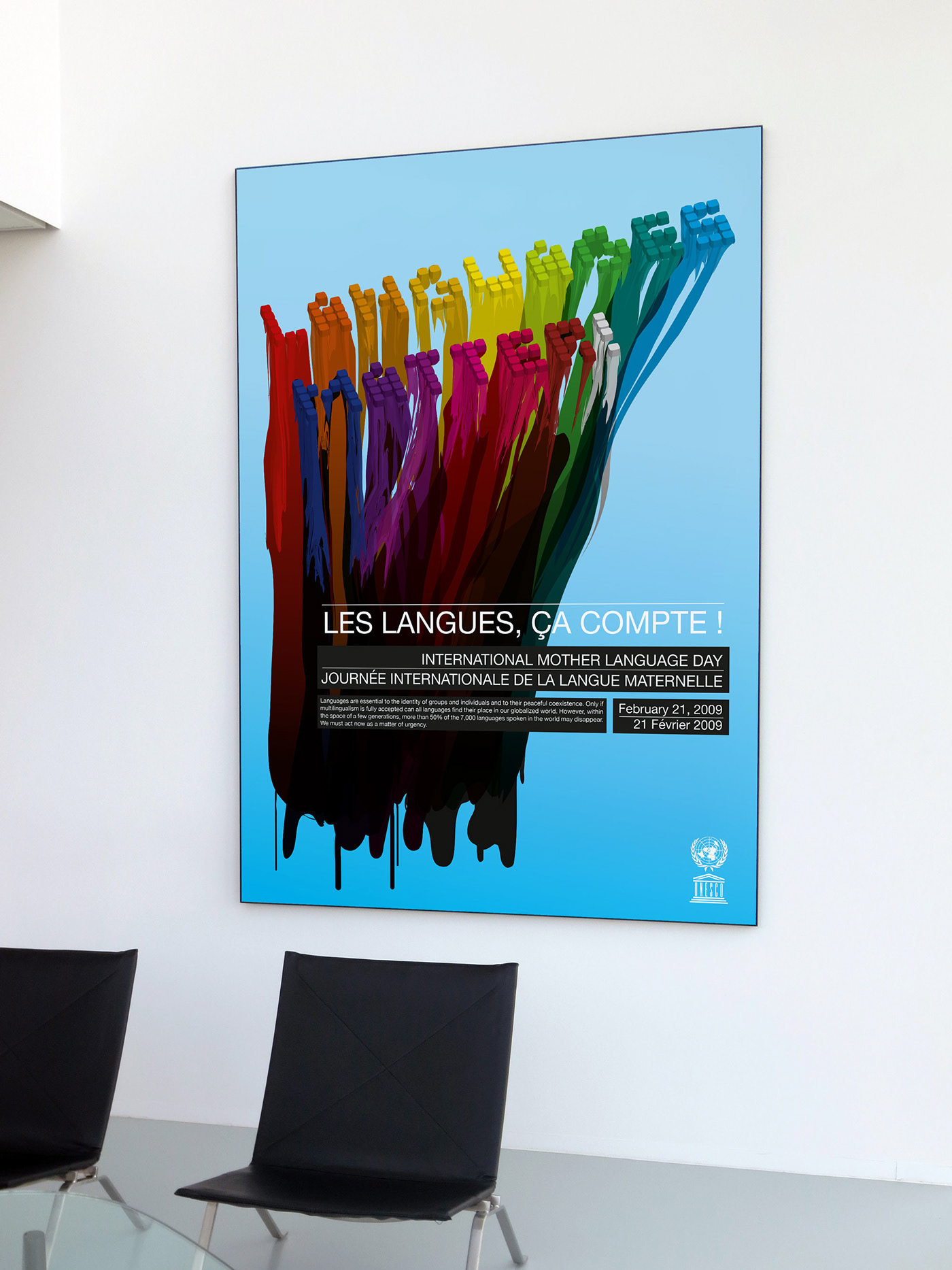 poster Languages Layout type colors ILLUSTRATION  ink typography   UNESCO