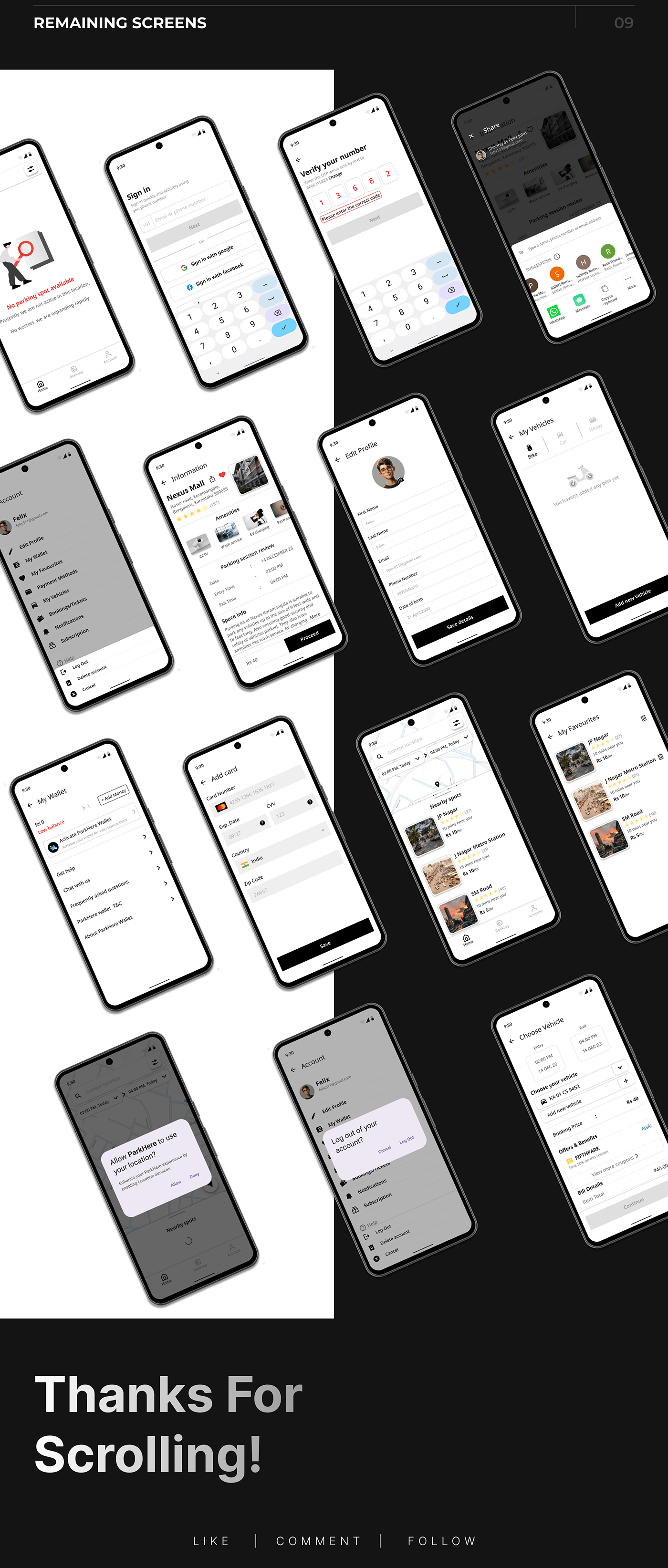 UI/UX Android App Figma Parking App uidesign figma design Case Study android user interface UX Case Study