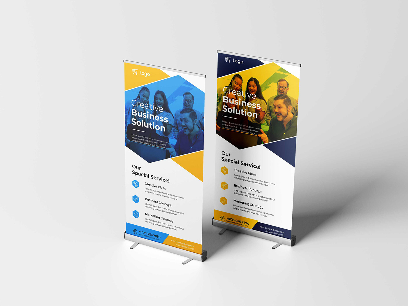 Roll-up Banners / Creative & Professional Roll-up Banners Template. This layout is suitable for any 