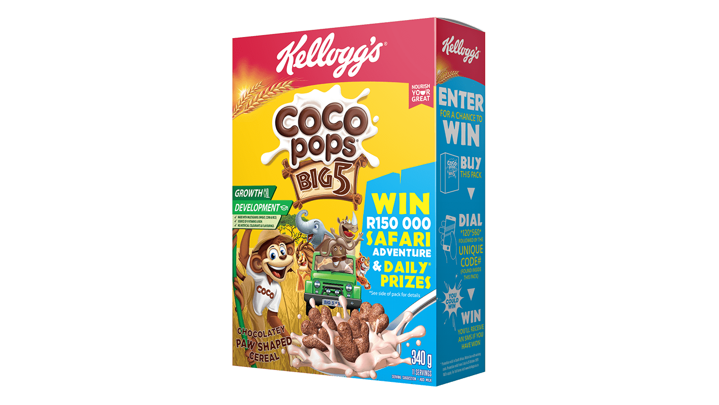 big 5 Coco Pops Kellogg's Paw shaped cereal