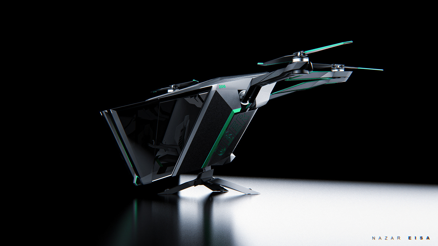 3D automotive   concept design drone futuristic industrial design  modeling transportation Uber