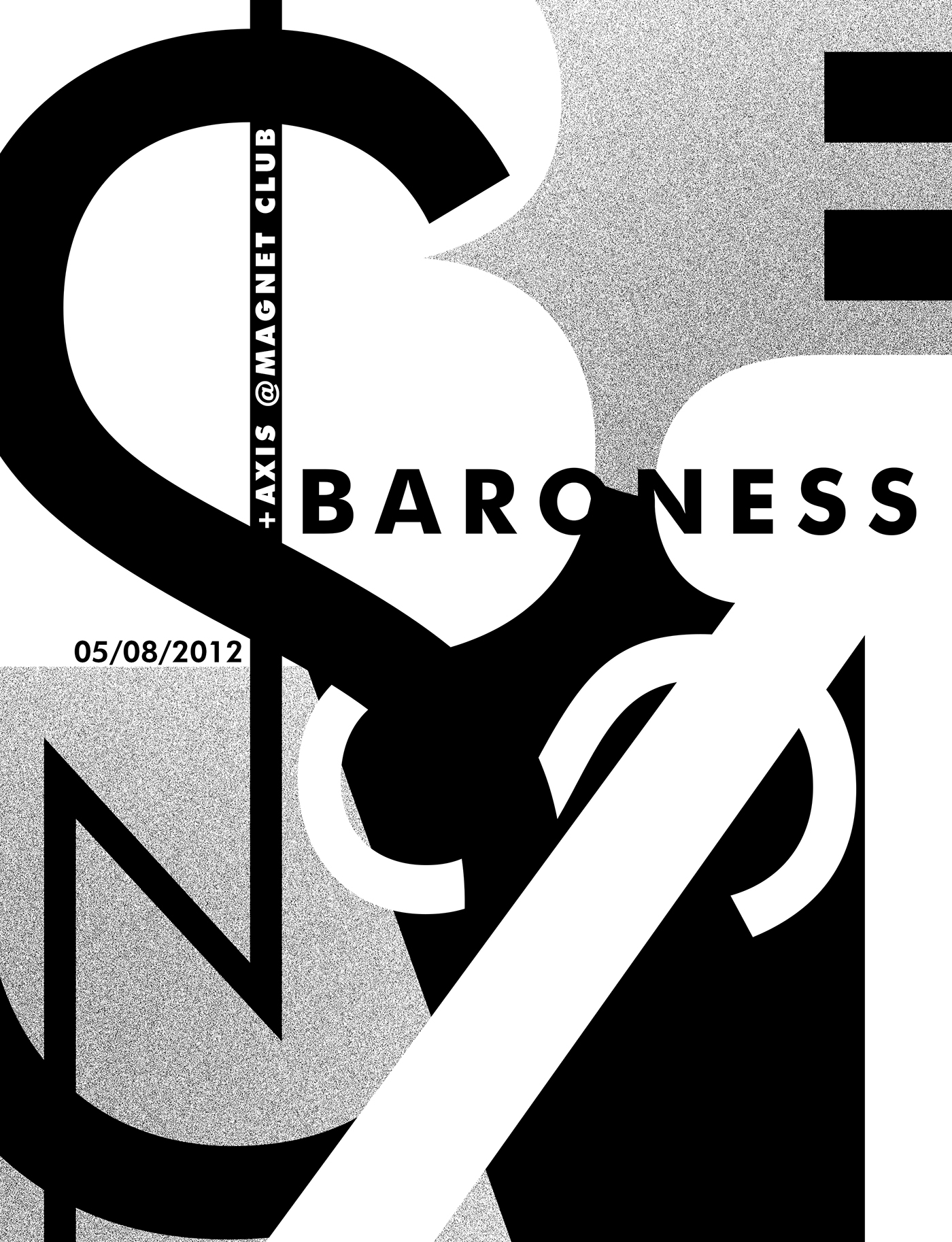 baroness  poster concert flyer  Music personal vector Futura black and white