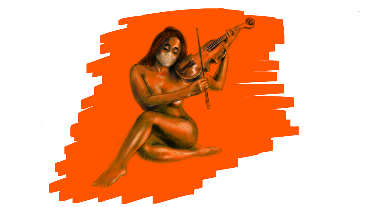 erotic erotic art eroticism lost Love music nude sketch Violin