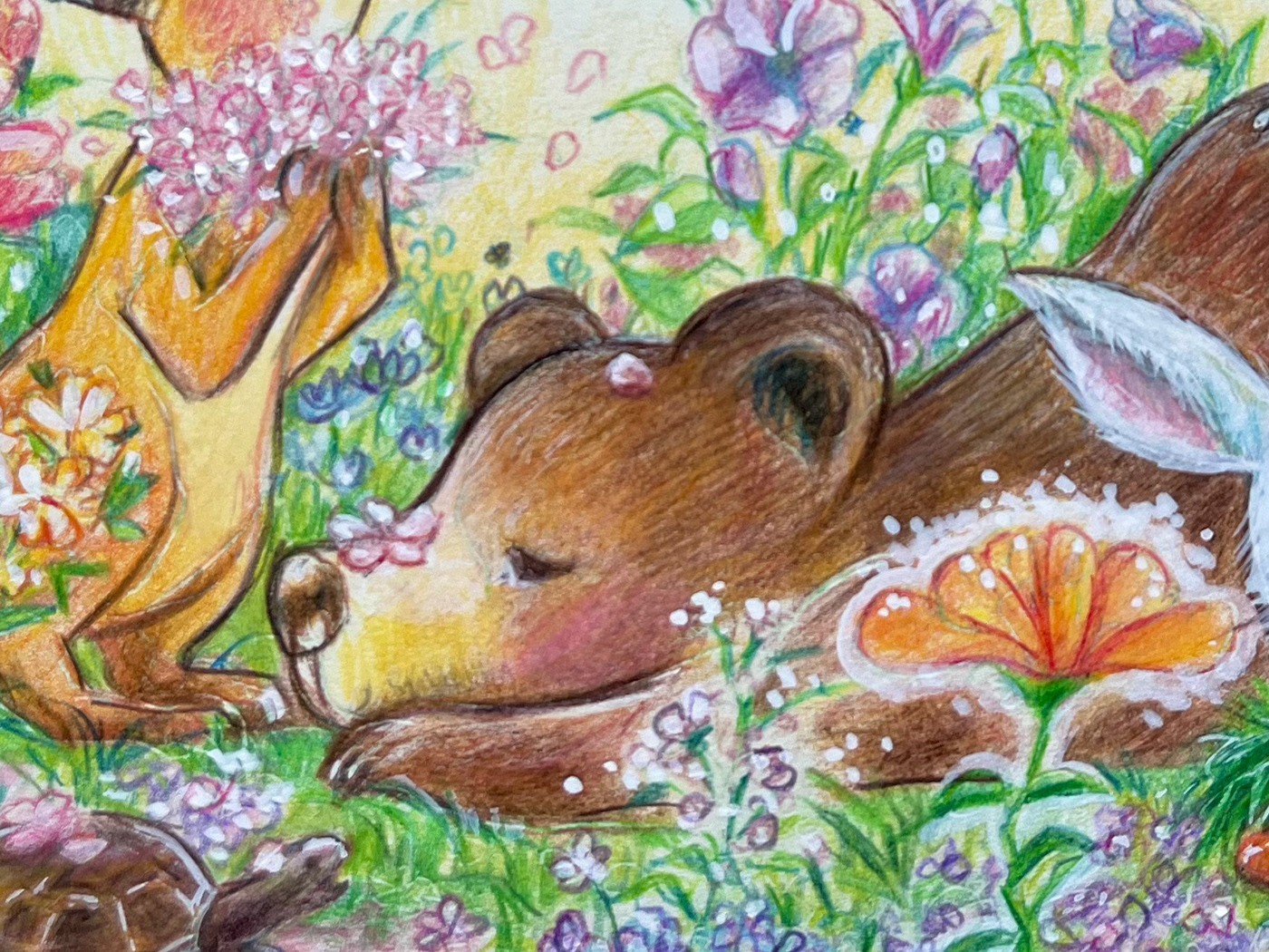 colored pencils colored pencil drawing Picture book sketchbook animals forest friends