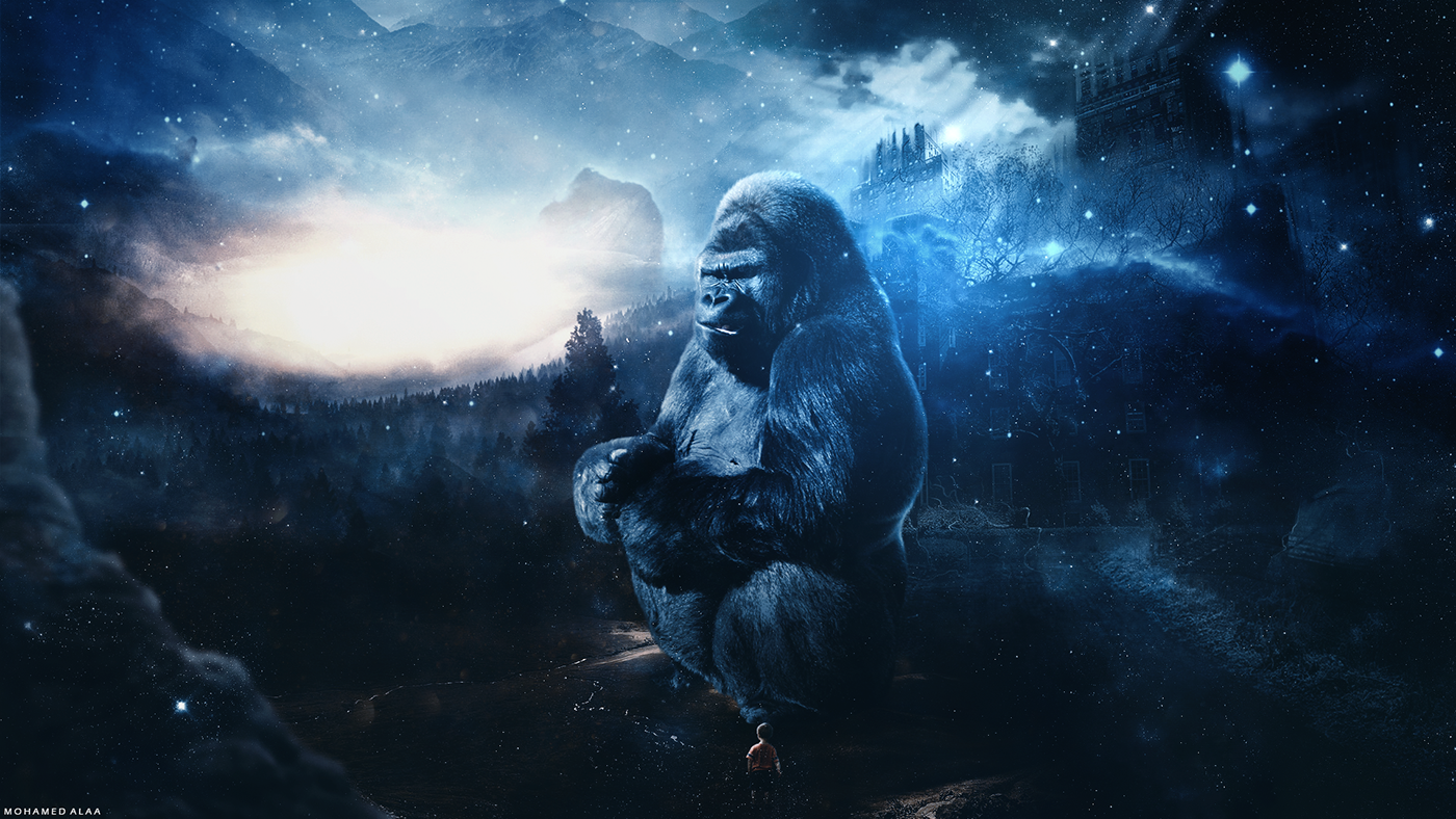 Guerilla man fright SKY night gorilla
