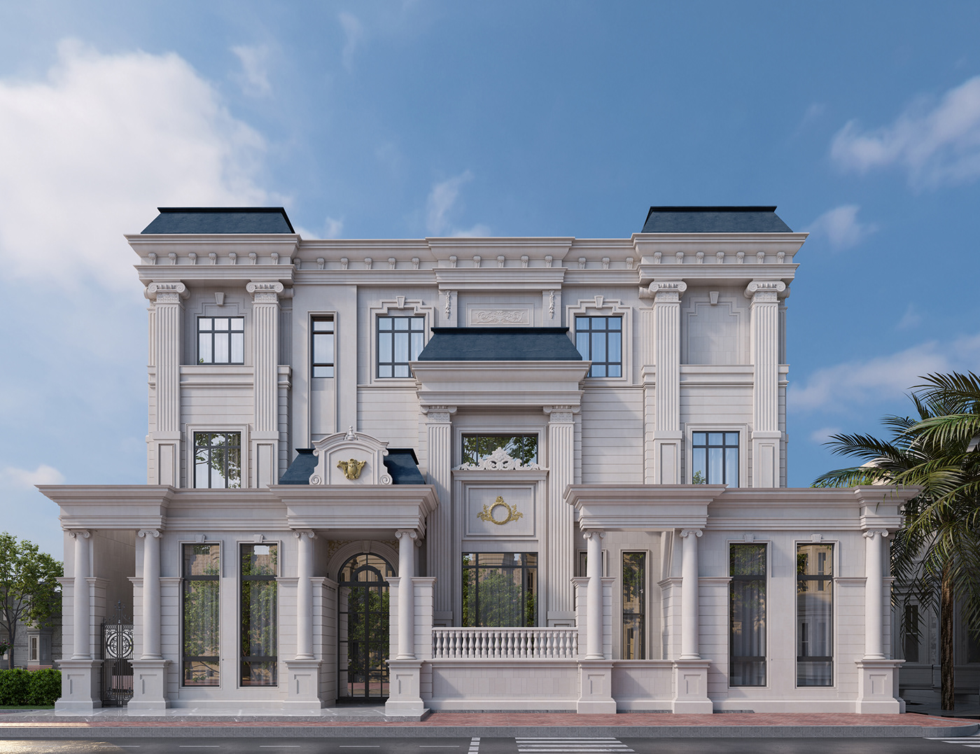 mansion house architecture archviz exterior Classic Render design 3D CGI