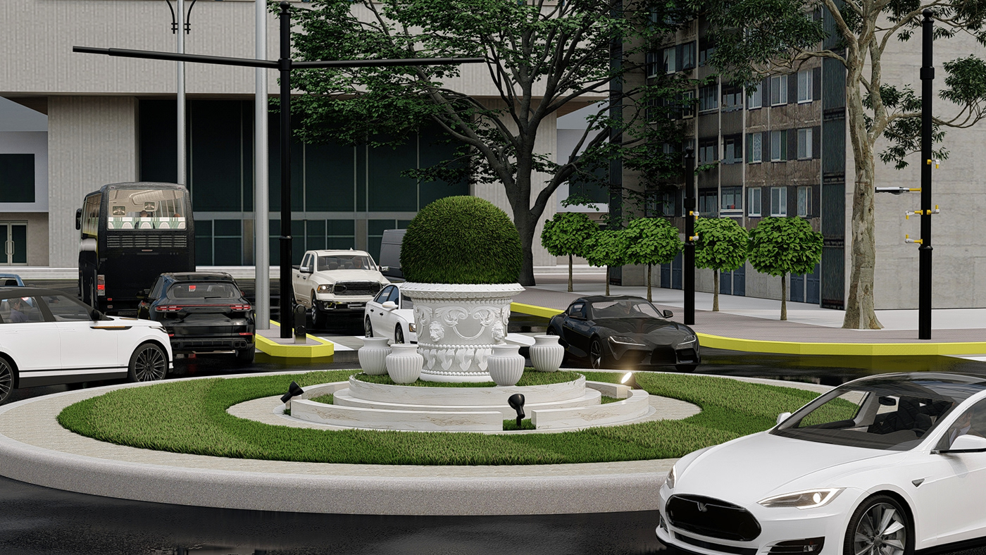 3D Visualization architectural design monuments Render