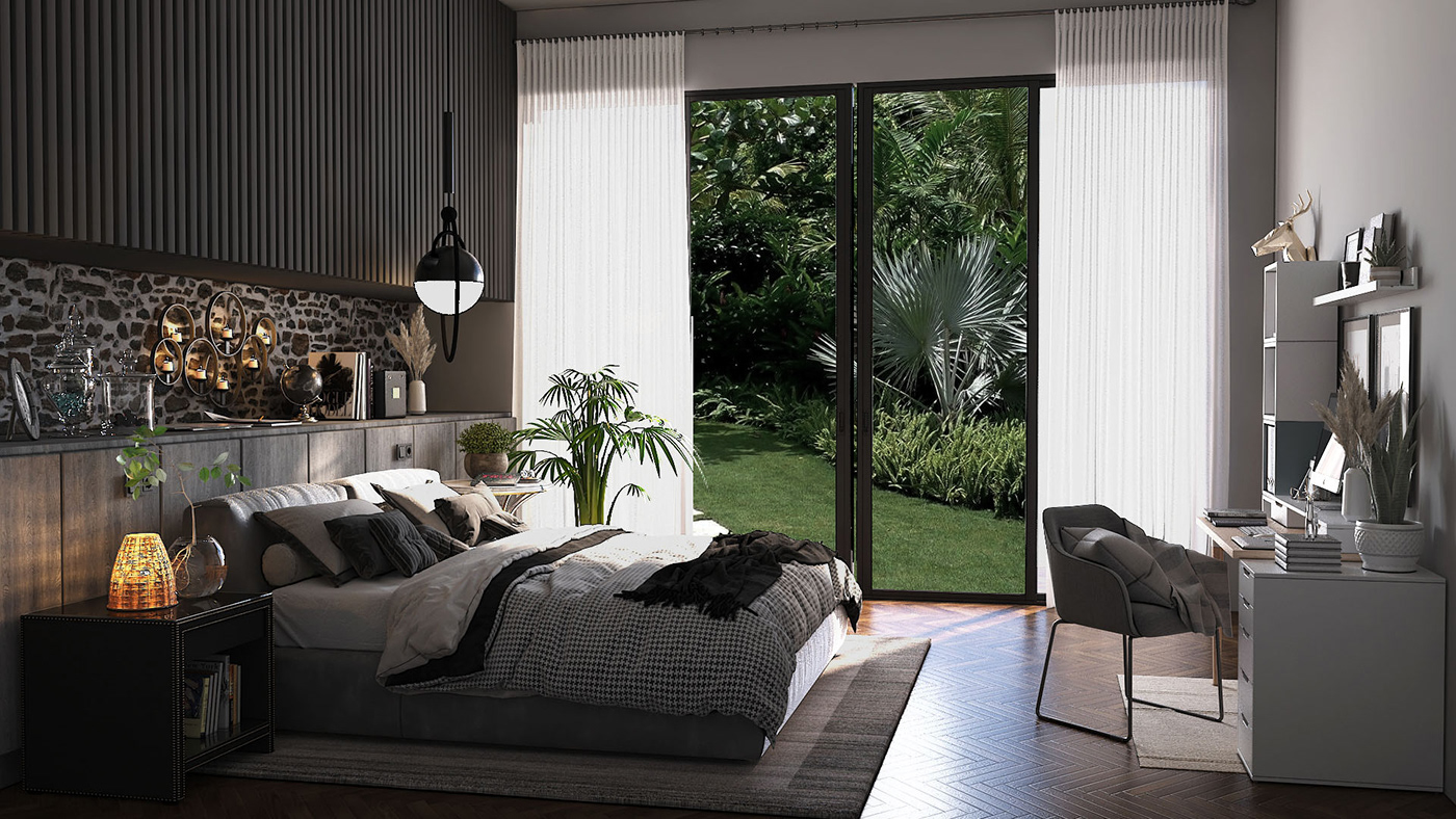 3dsmax 3dsmax vray architecture bedroom Bedroom interior Interior interior design  modern realistic