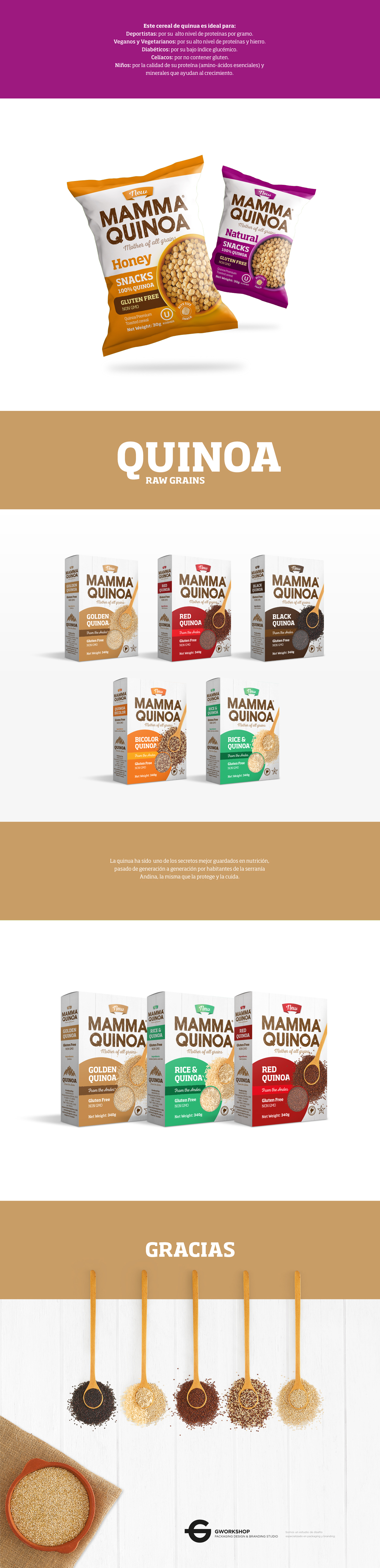 quinoa Packaging mamma Andes Ecuador snack Cereal raw gworkshop design