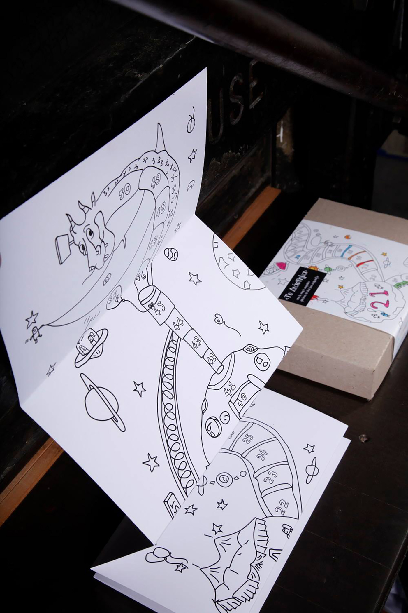 board game Space  Circus DIY handmade binding sketch kids