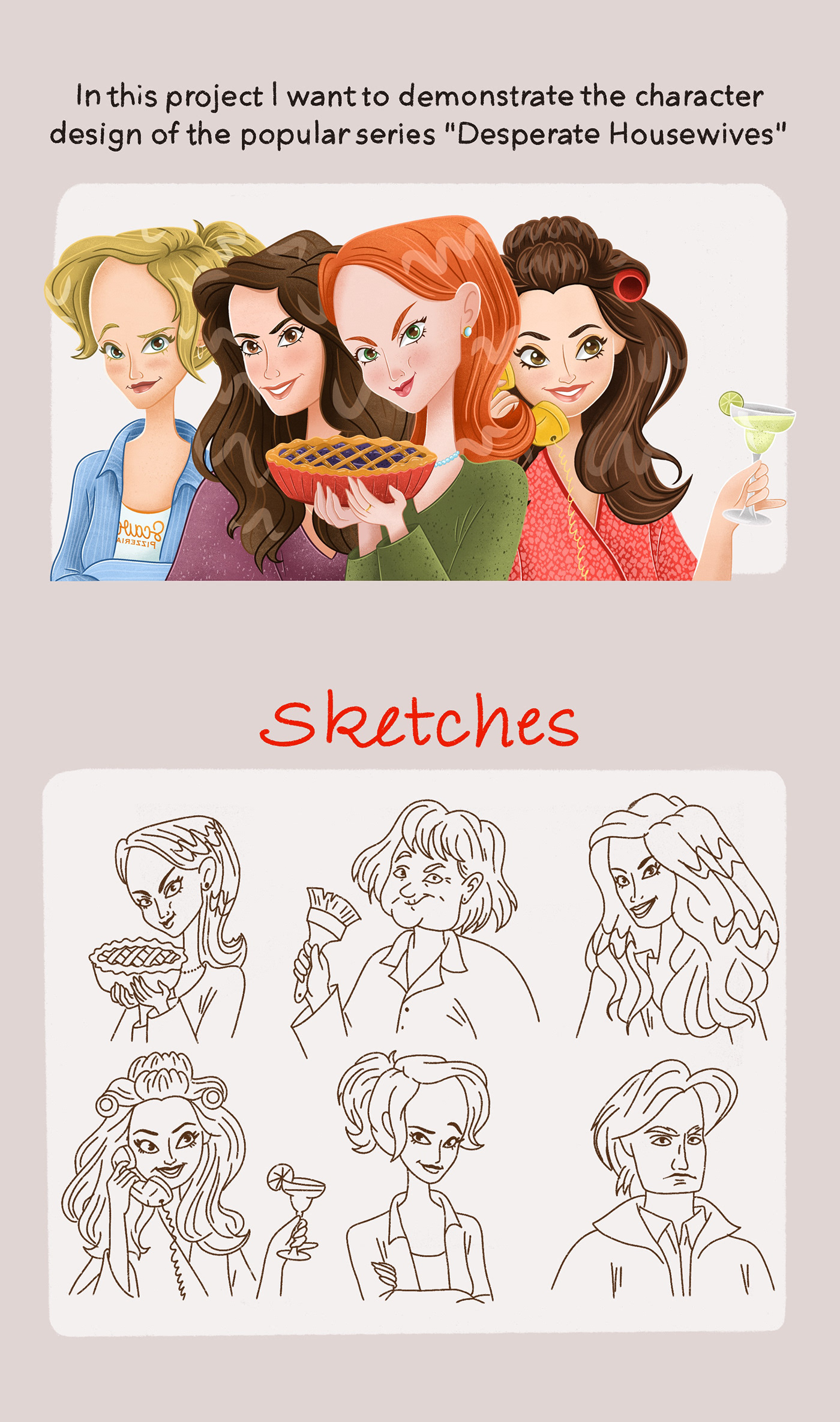 Desperate Housewives tv show movie illustrations book illustration digital illustration cartoon