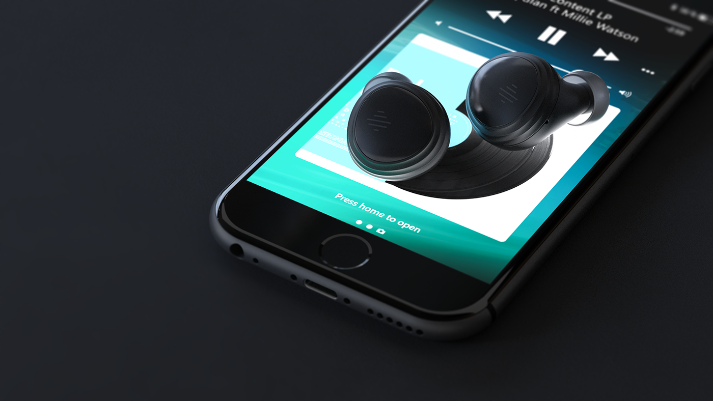 Smart wireless Earbuds alto earbit vinylblack Web industrial design  product design  Startup