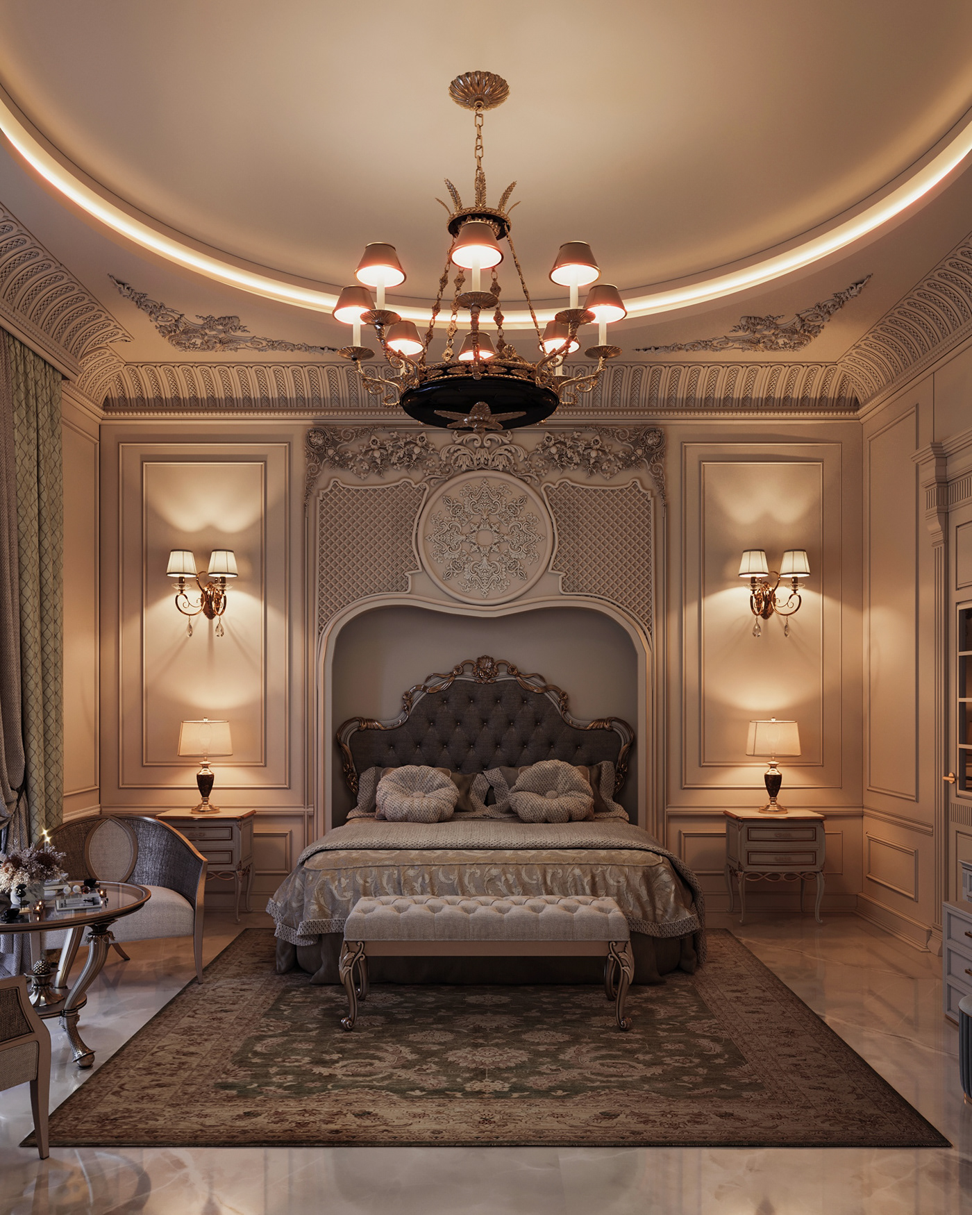 maryammirsadeghi, corona,render ,bedroom master room classic art