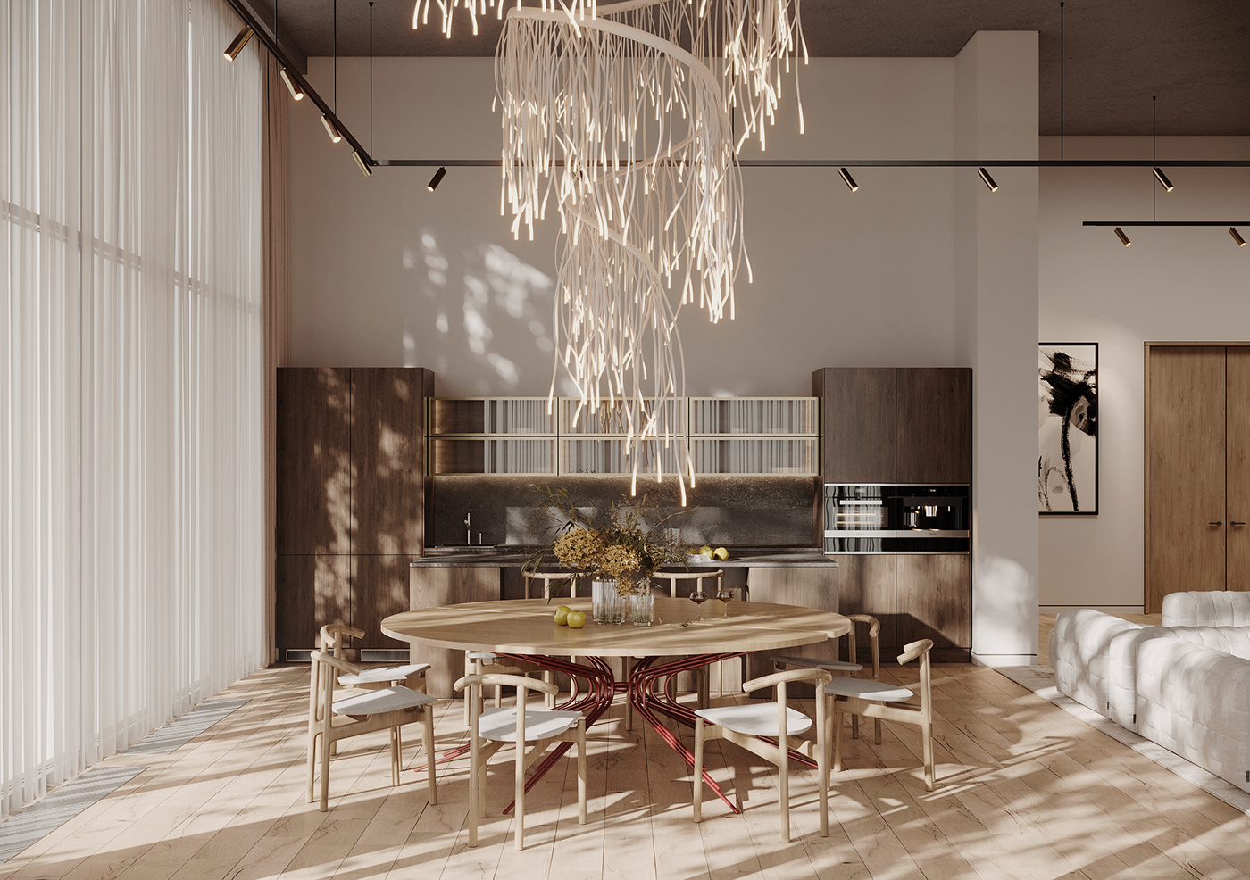 design interior design  modern Modern Design kitchen living room visualization Interior corona CGI