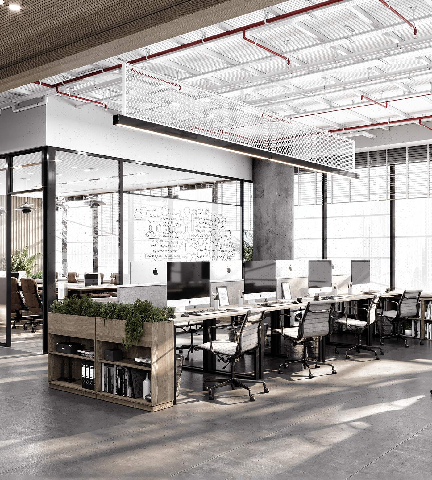 industrial design  interior design  Office Reception desk workspace